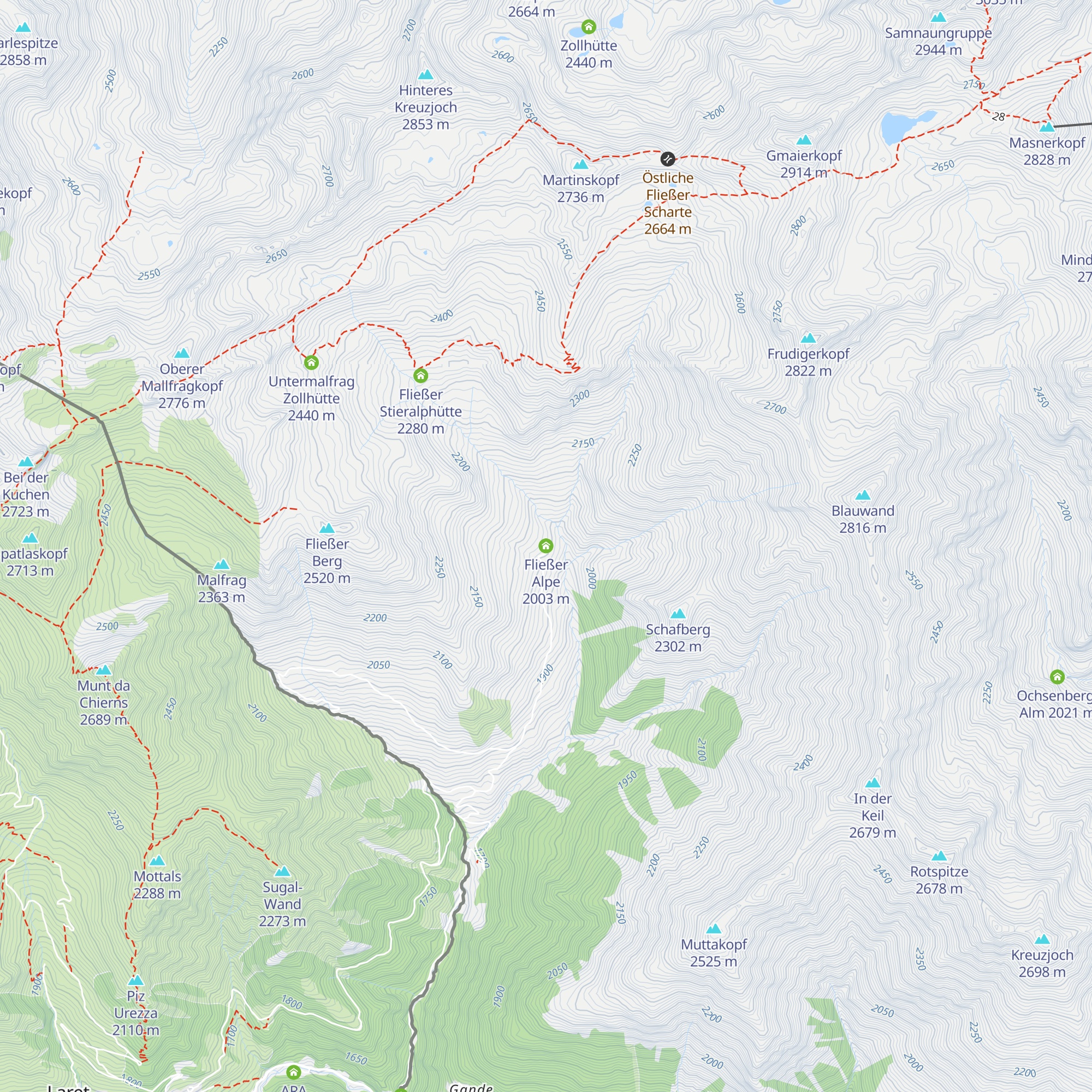 Fließer Alpe map