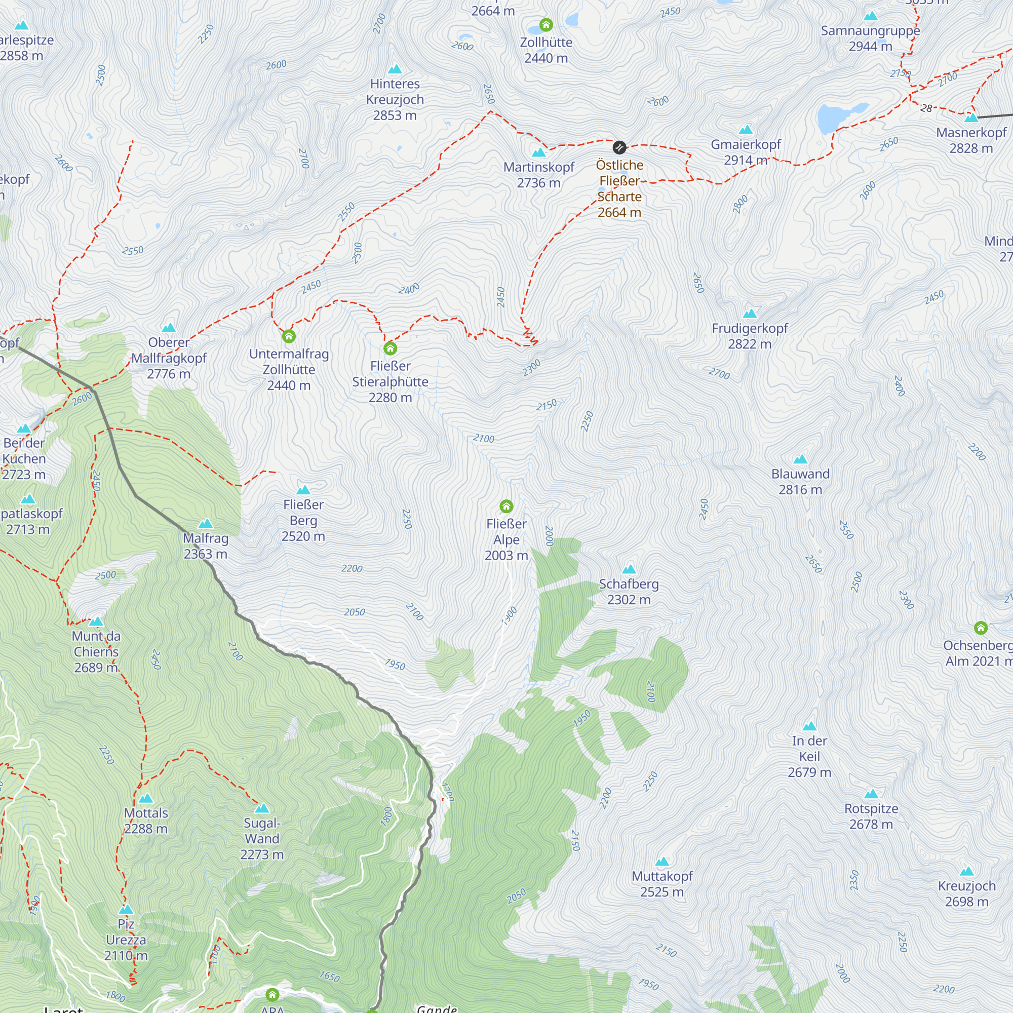 Fließer Alpe map