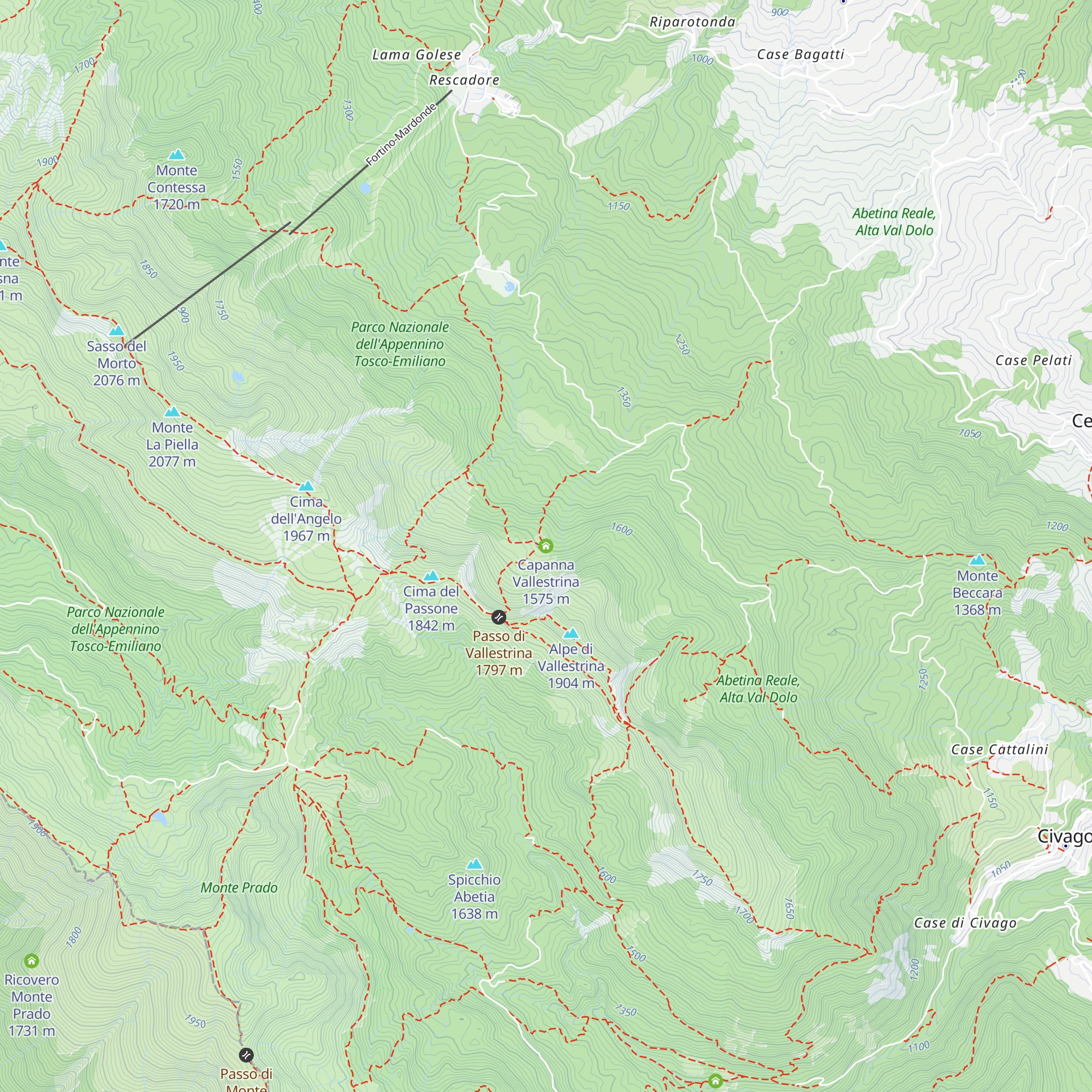 Capanna Vallestrina map