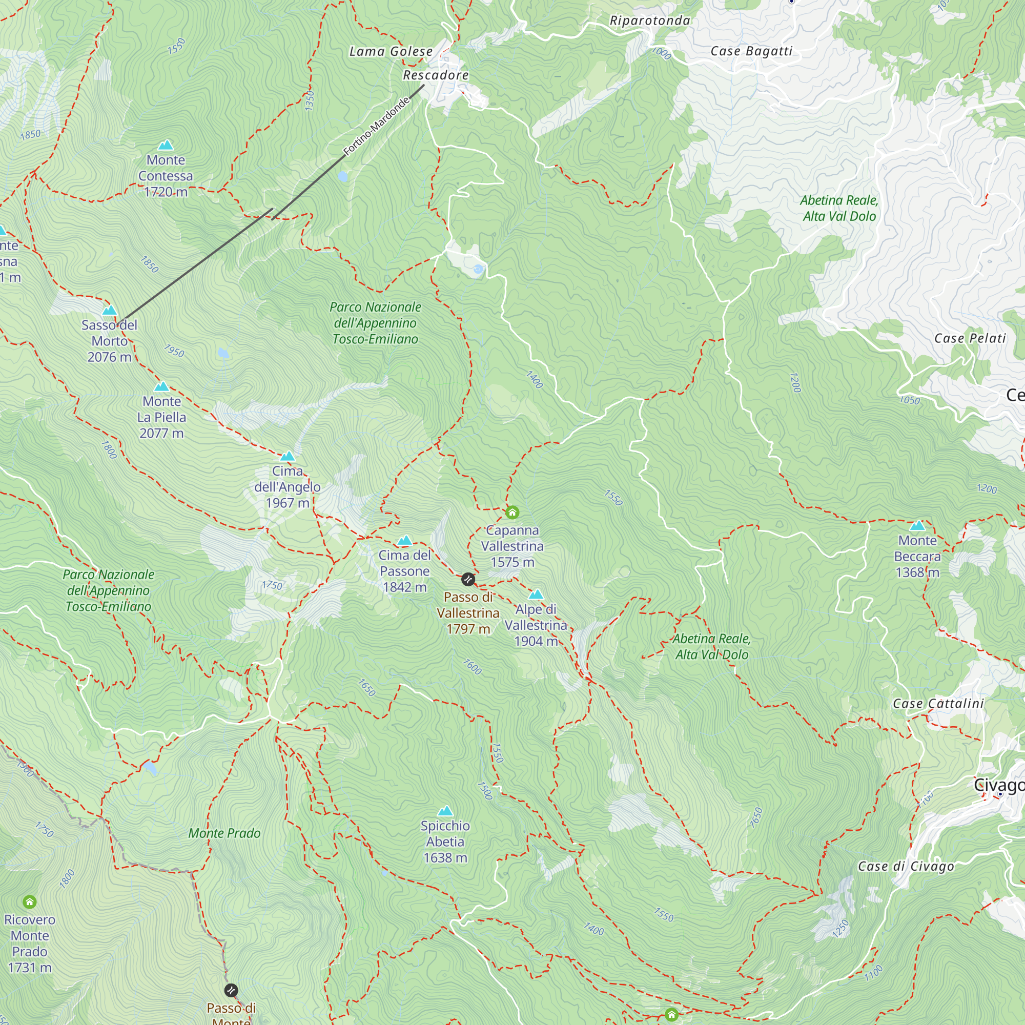 Capanna Vallestrina map