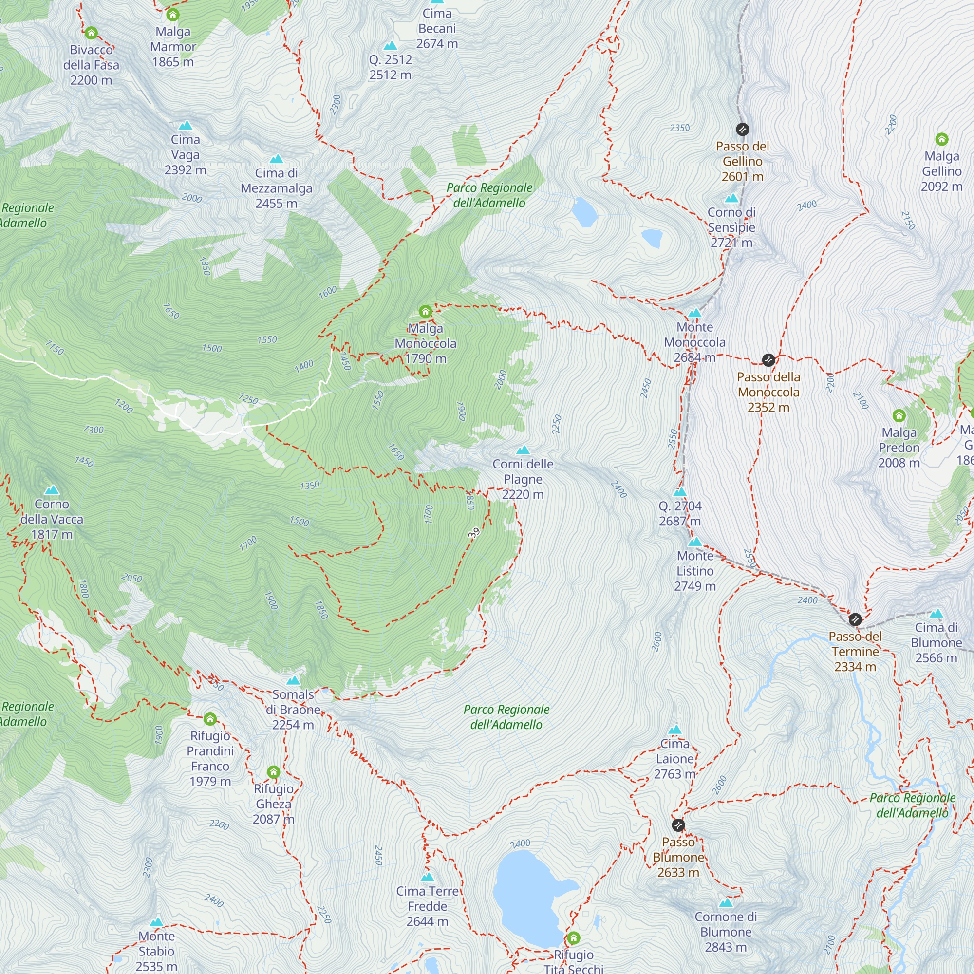 Malga Listino map