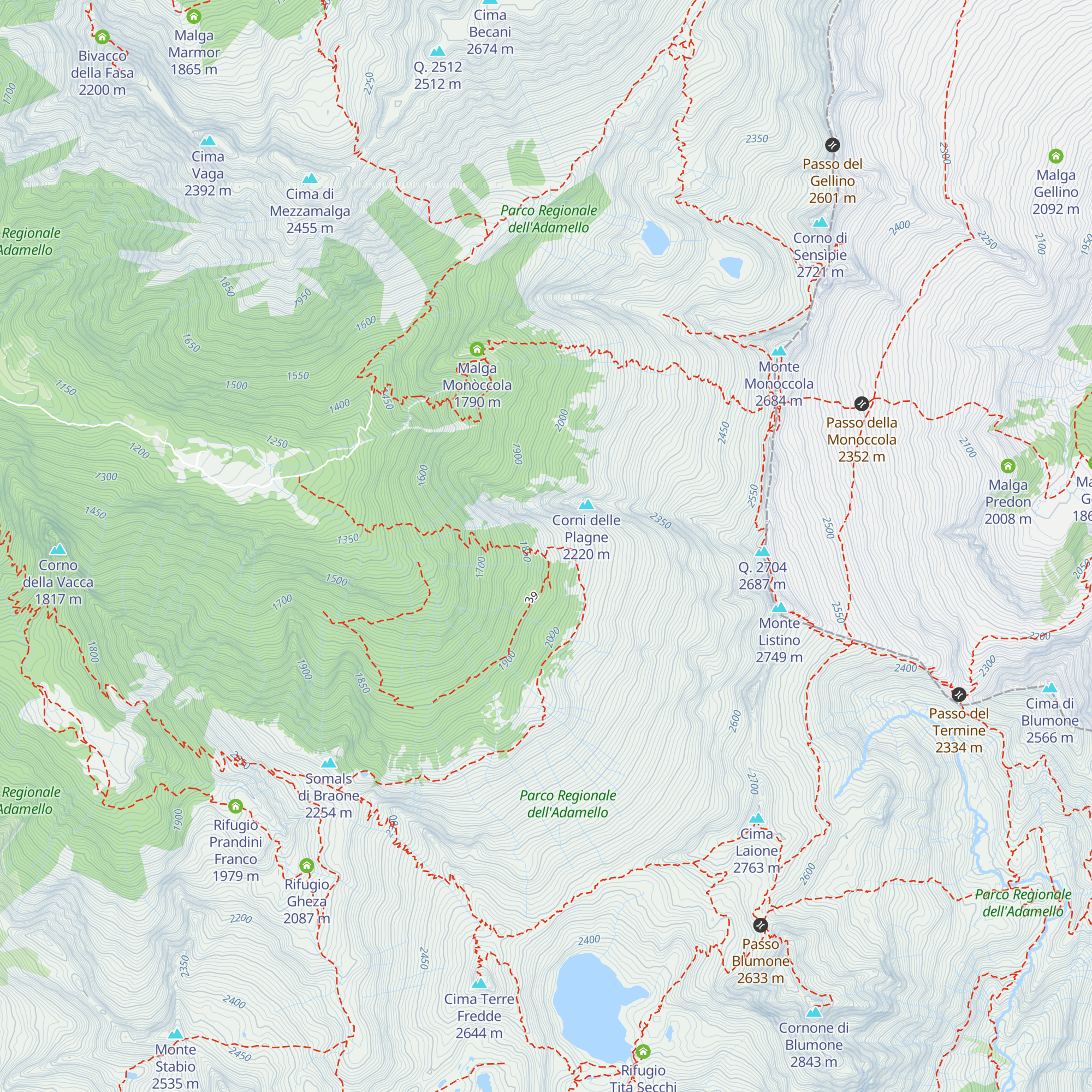 Malga Listino map