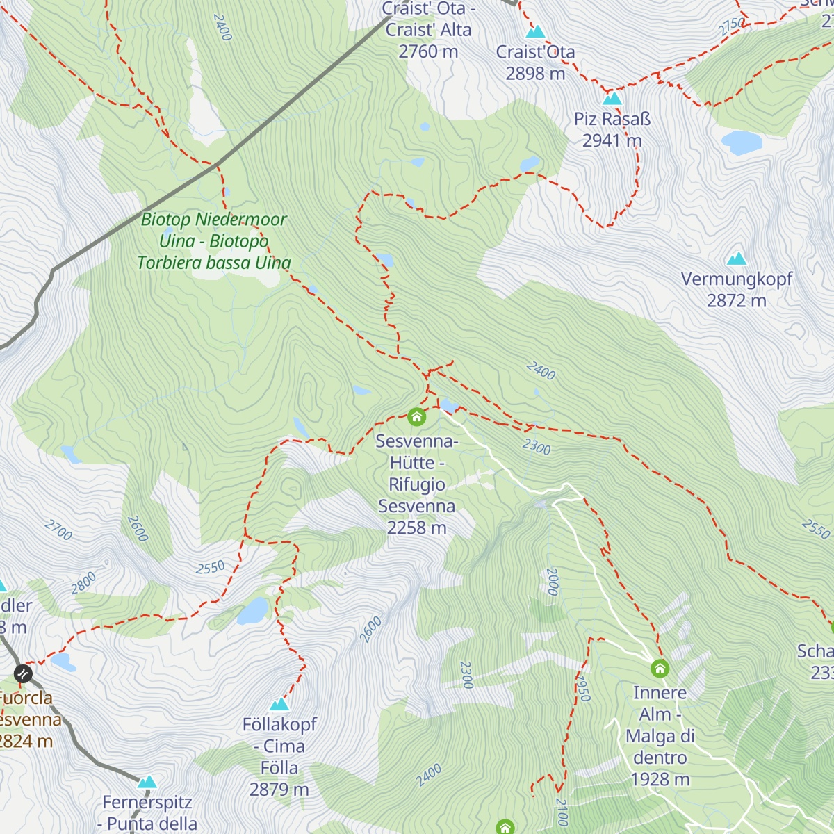 Sesvenna-Hütte - Rifugio Sesvenna map