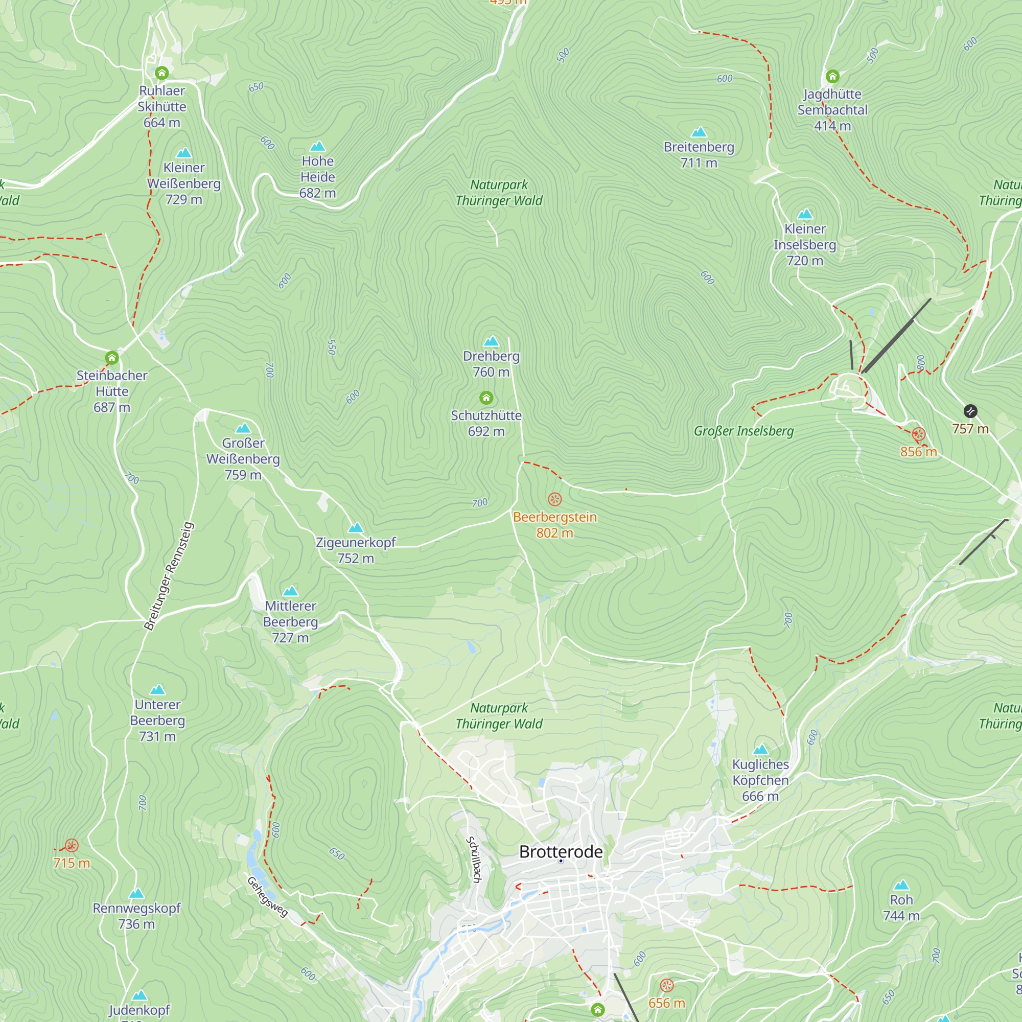 Brotteroder Hütte map