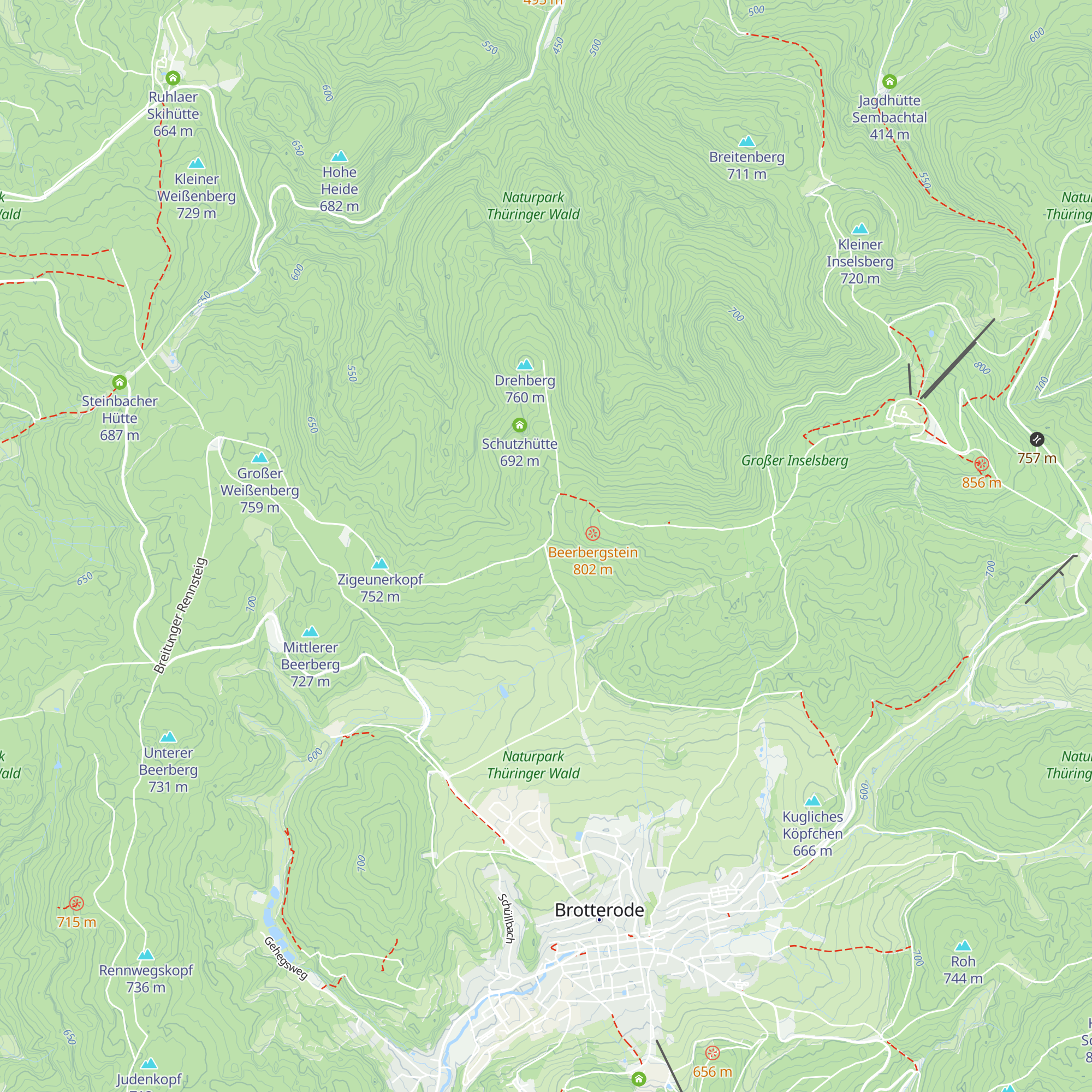 Brotteroder Hütte map