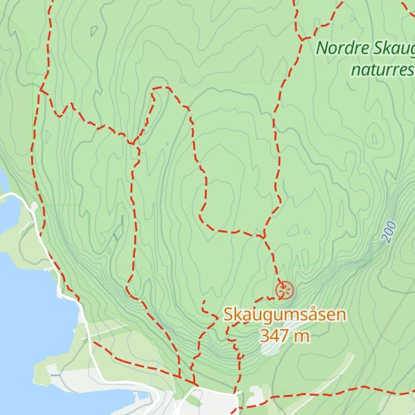 Map of Skaugumsåsen