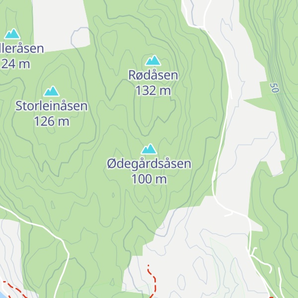 Map of Ødegårdsåsen