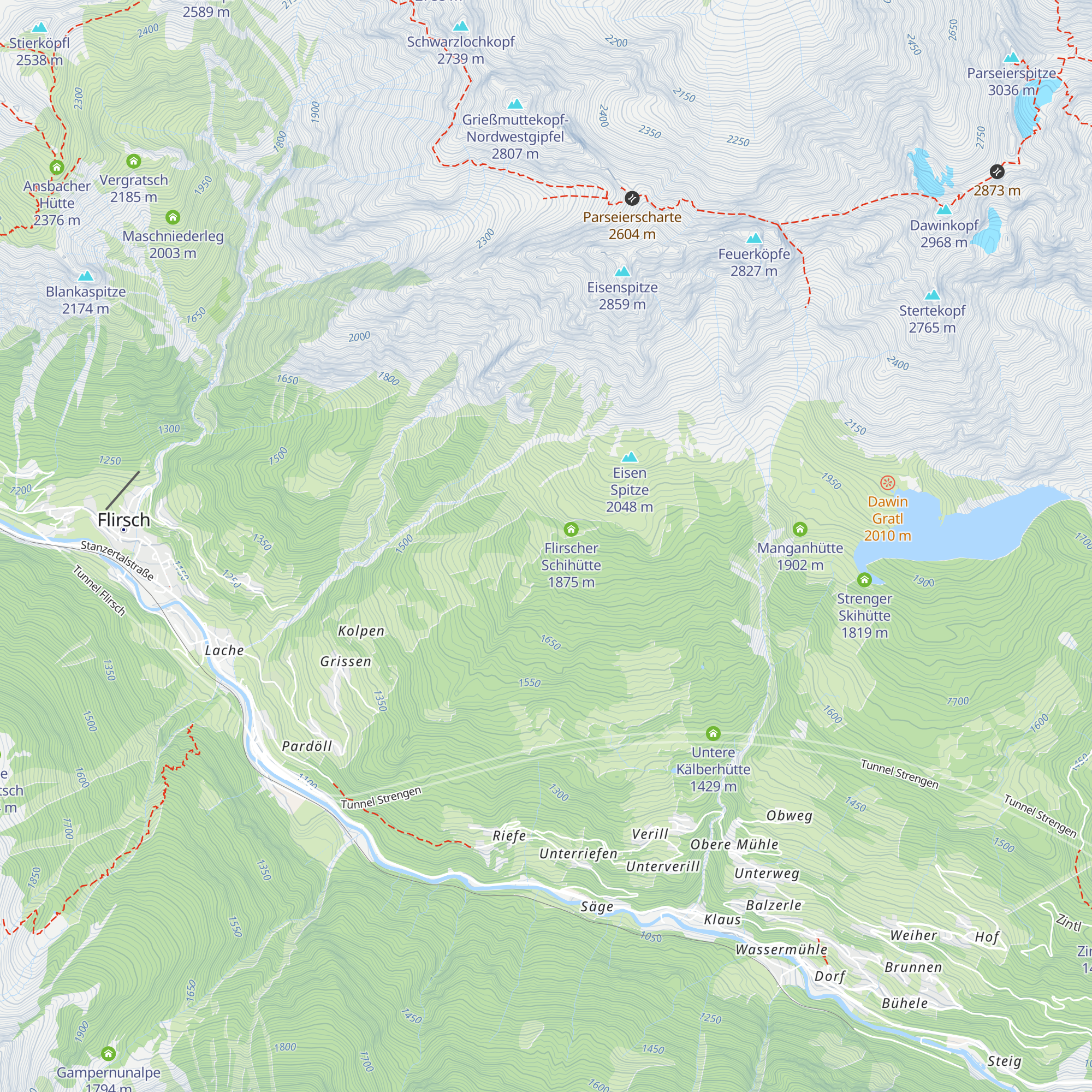Flirscher Bergrettungshütte map