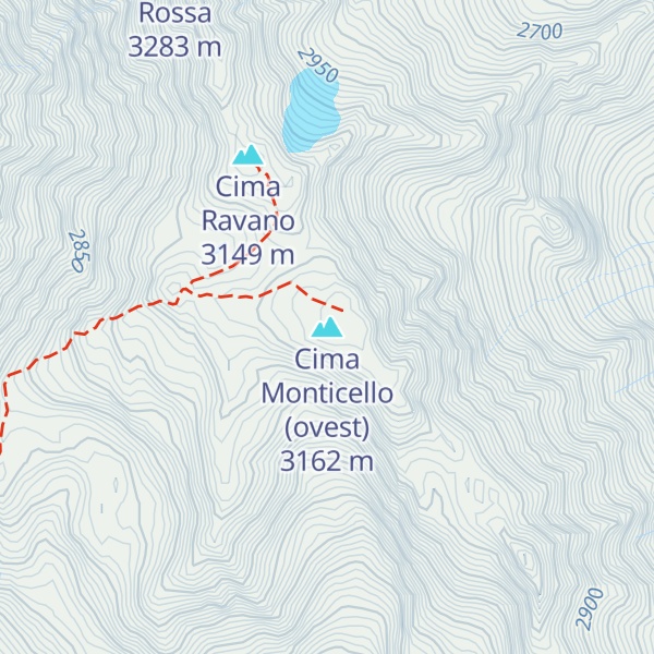Map of Cima Monticello (ovest)