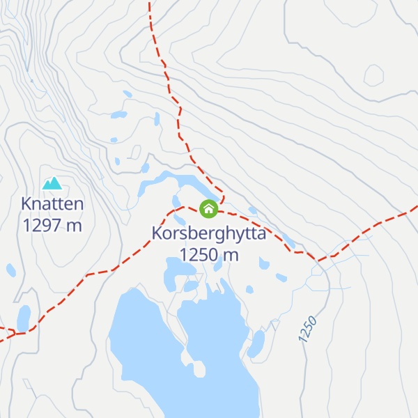 Map of Korsberghytta