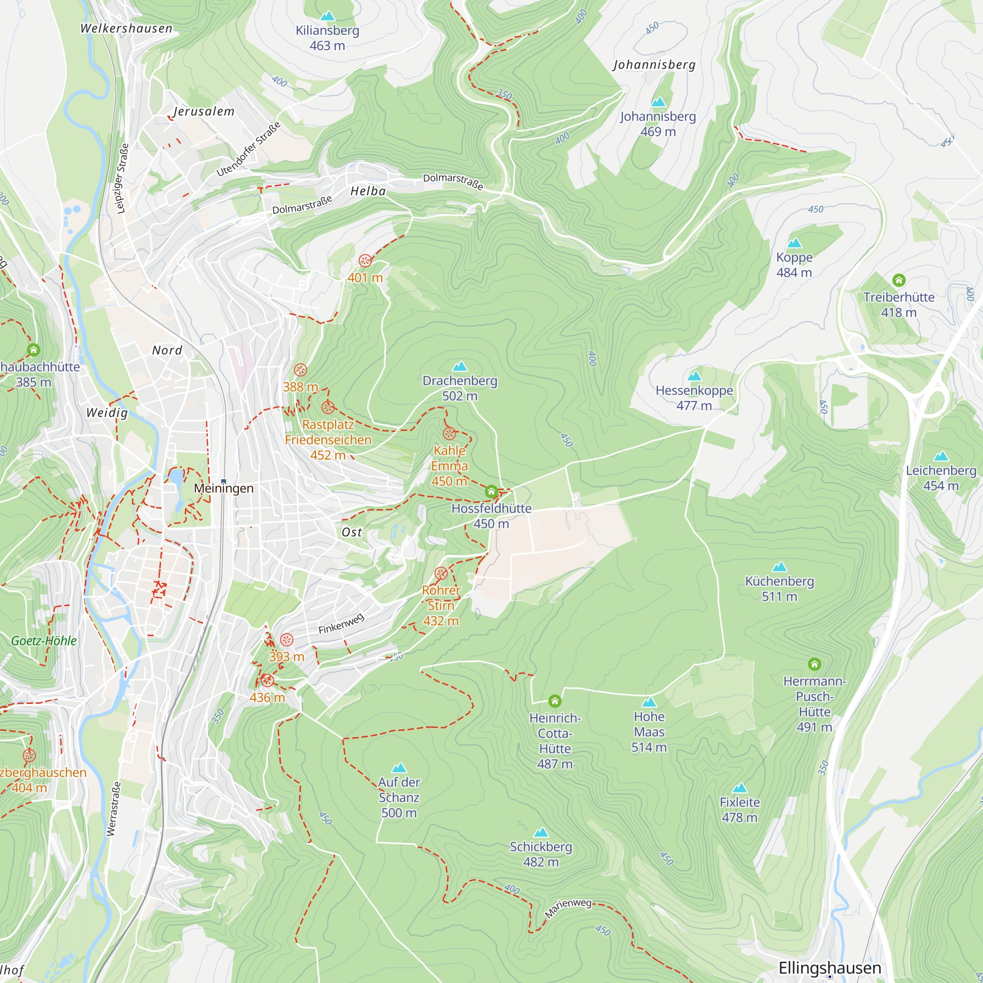 Hossfeldhütte map