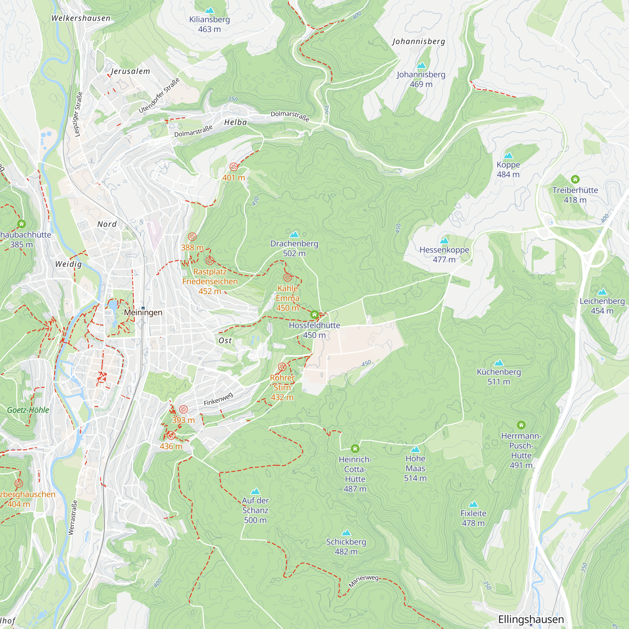 Hossfeldhütte map