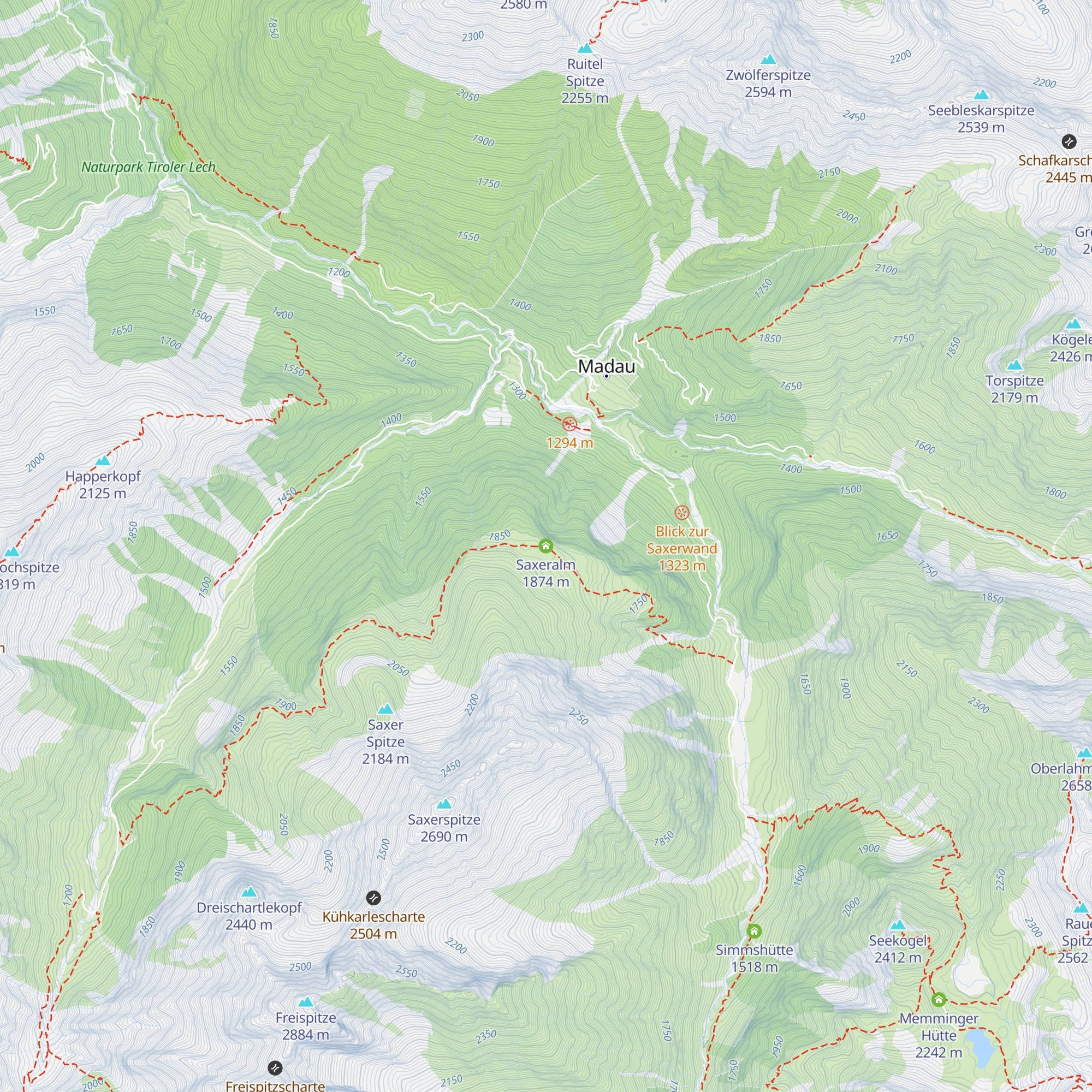 Saxeralm map
