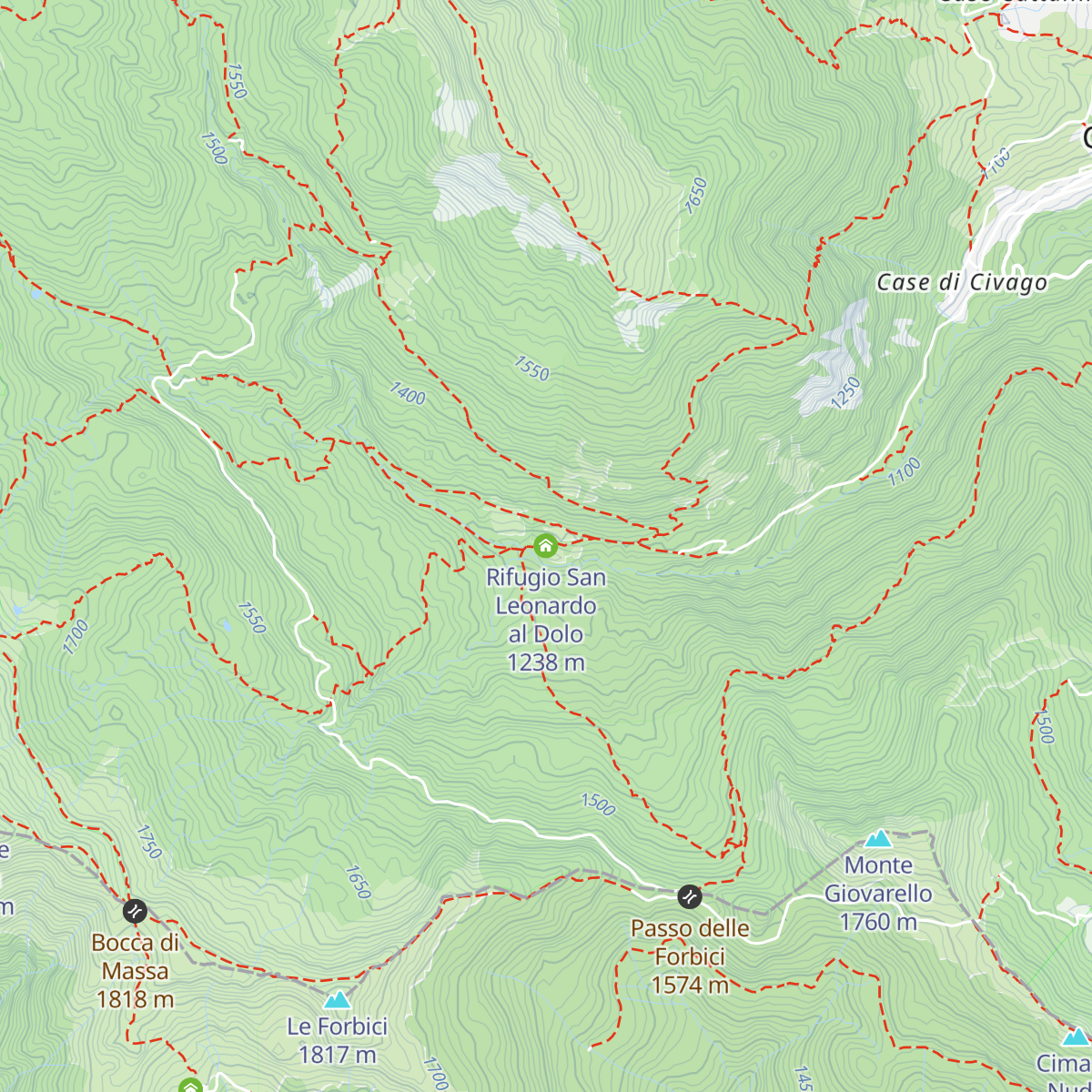 Rifugio San Leonardo al Dolo map