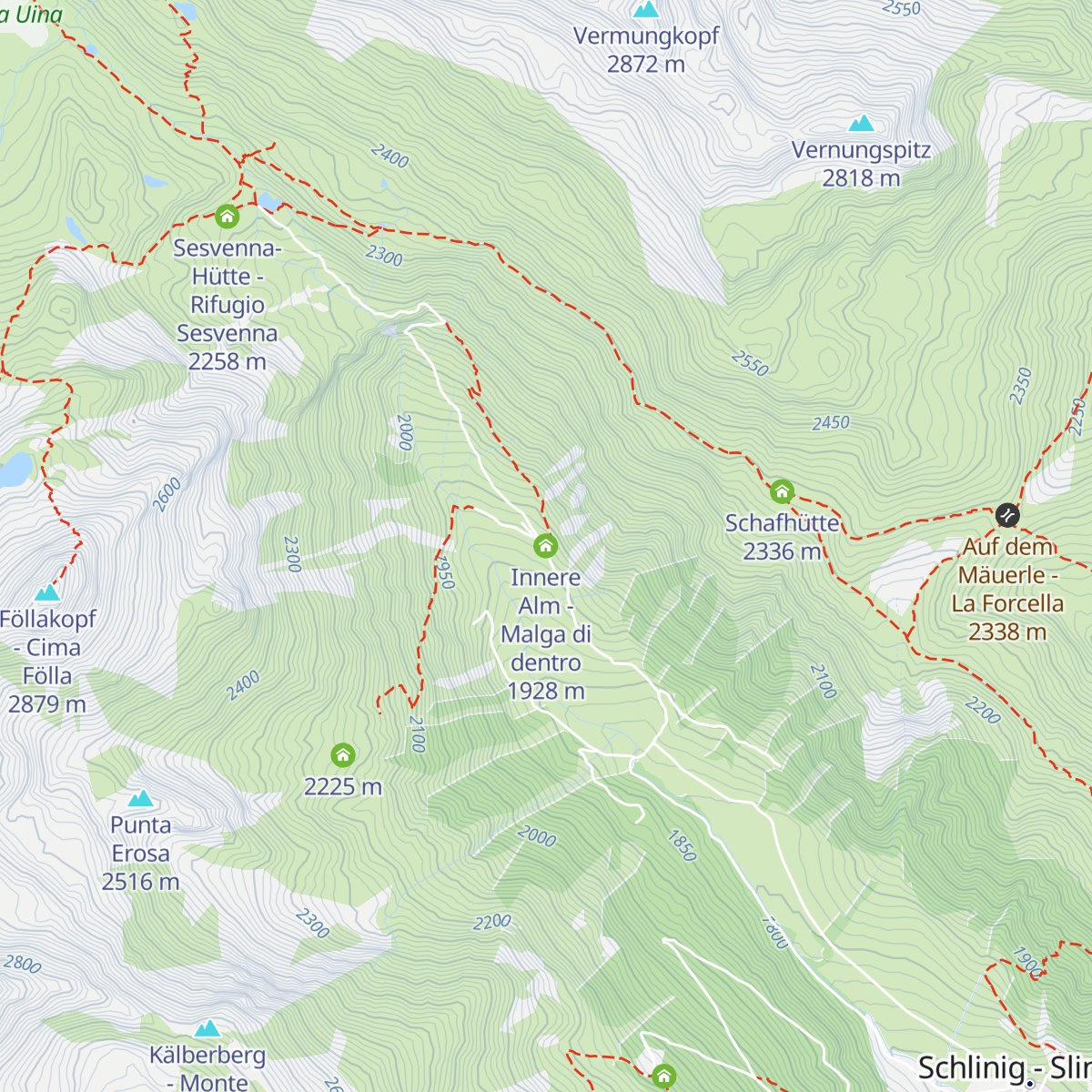 Innere Alm - Malga di dentro map