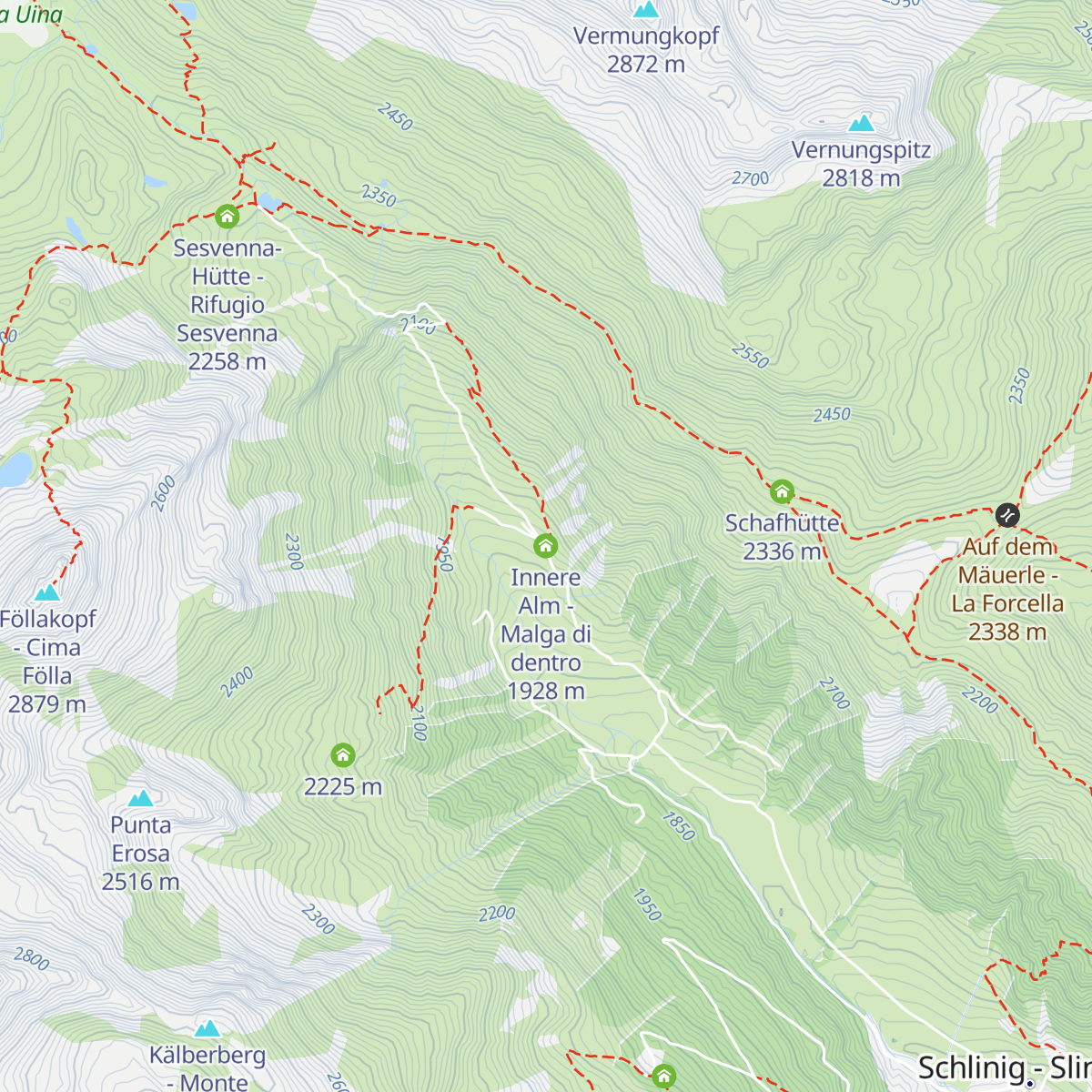 Innere Alm - Malga di dentro map