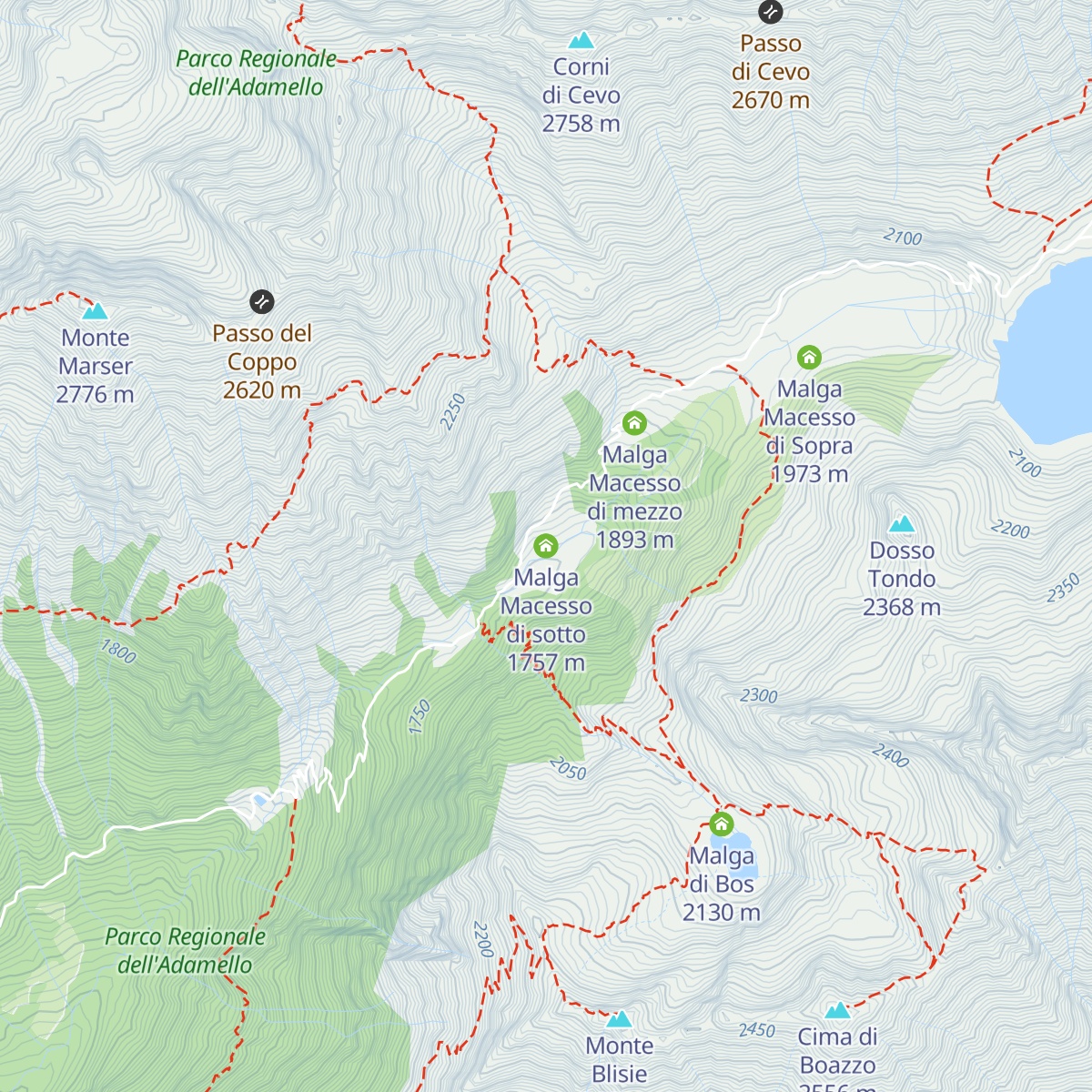 Malga Macesso di sotto map