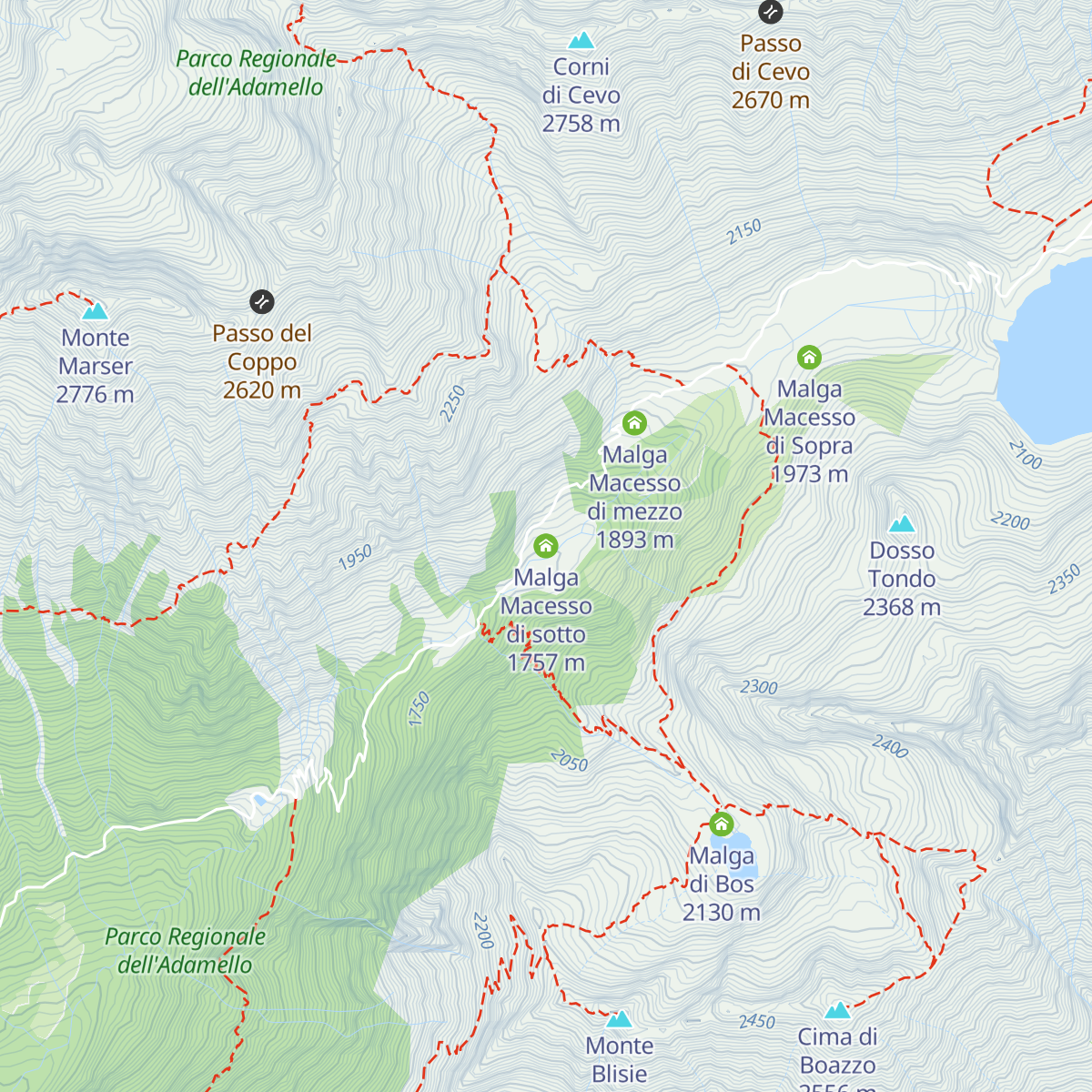 Malga Macesso di sotto map