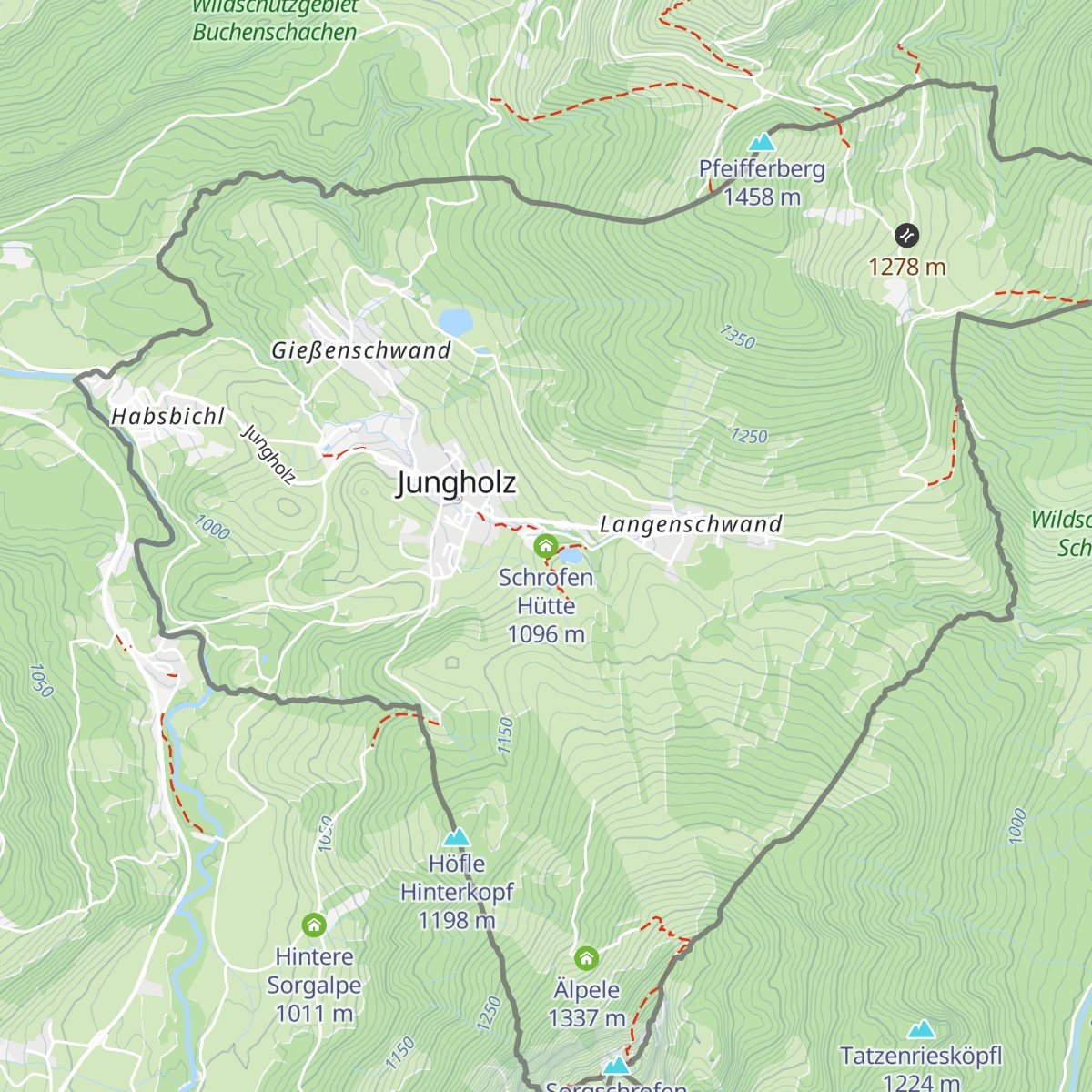 Schrofen Hütte map