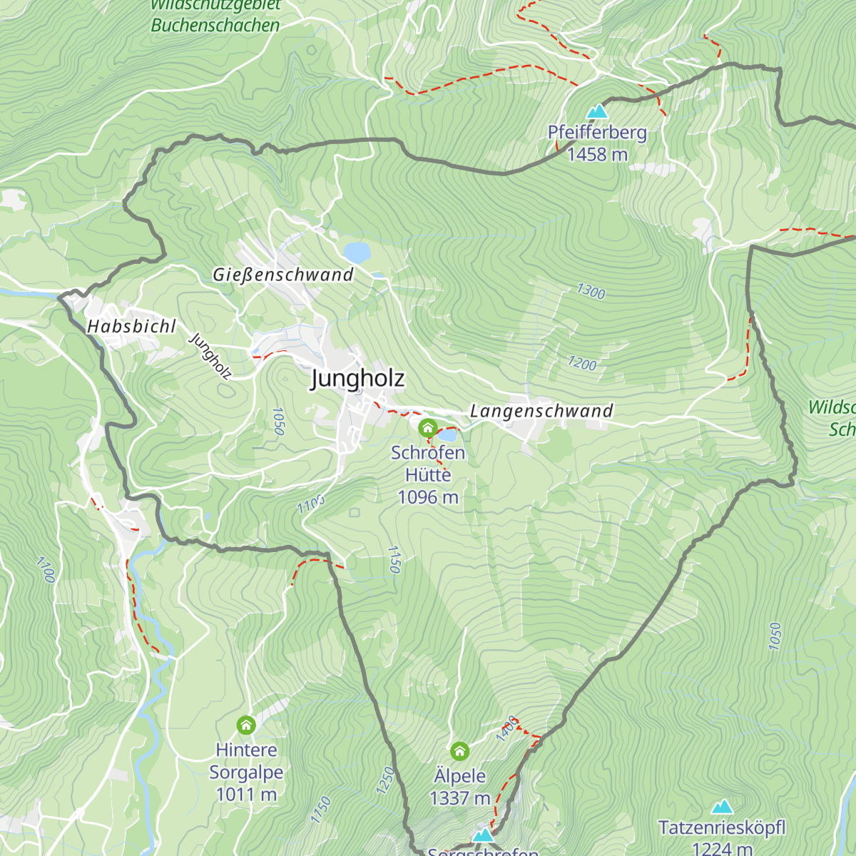 Schrofen Hütte map