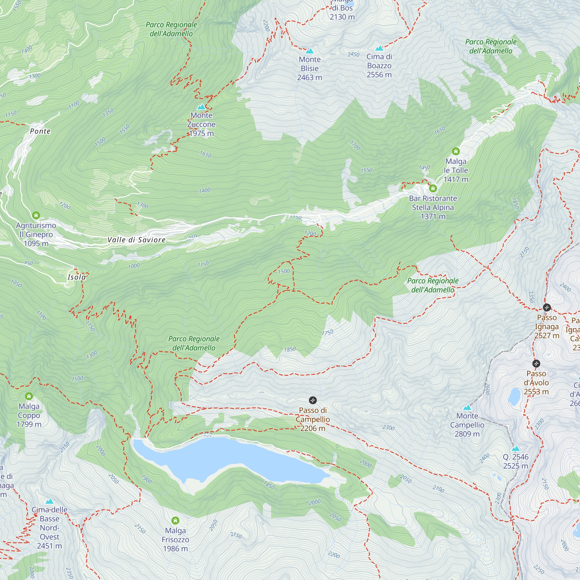 Malga Campellio map