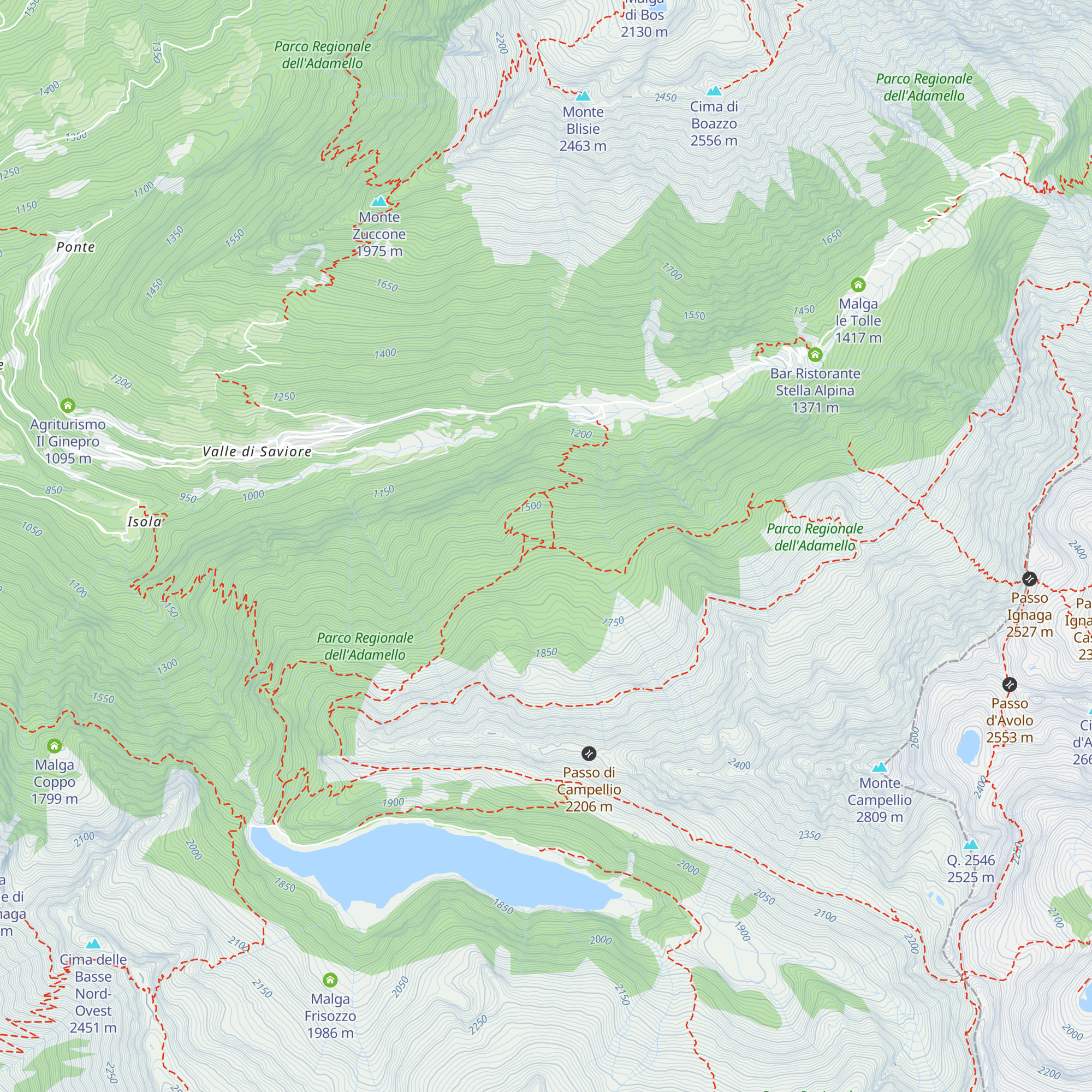 Malga Campellio map