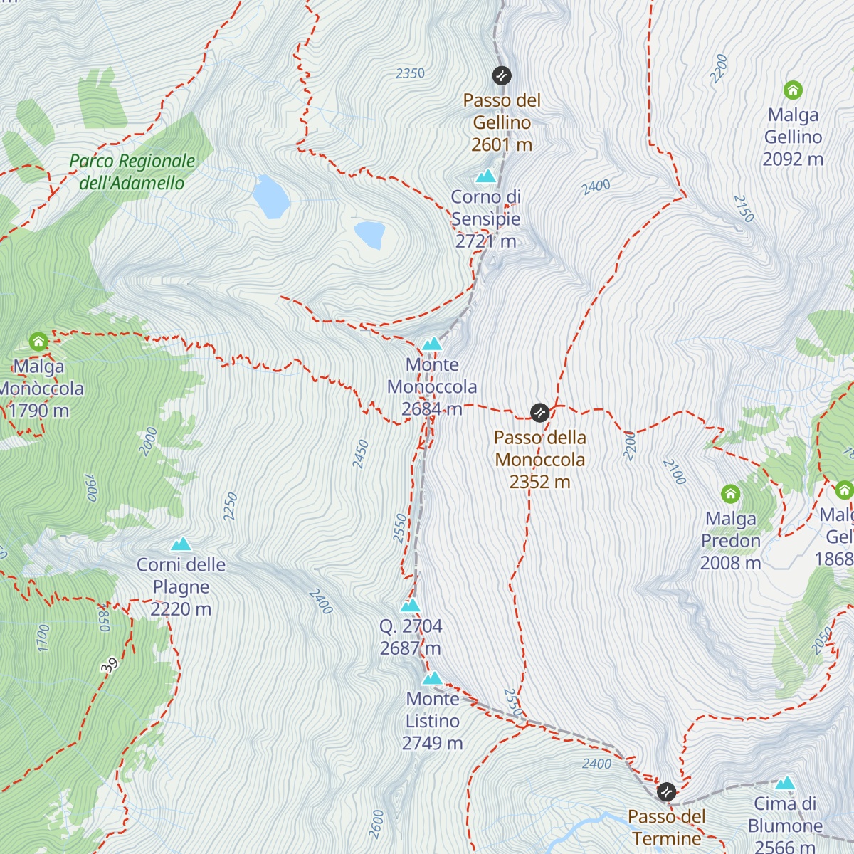Bivacco Capanna Mattia map