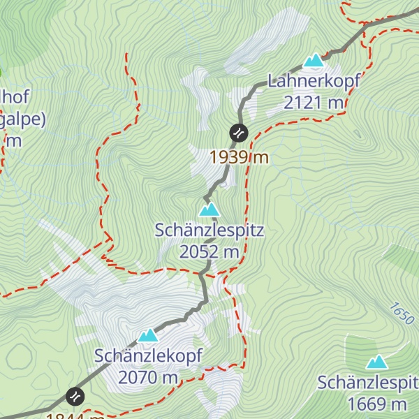 Map of Schänzlespitz