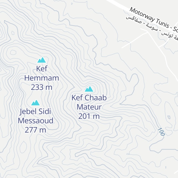 Map of Kef Chaab Mateur