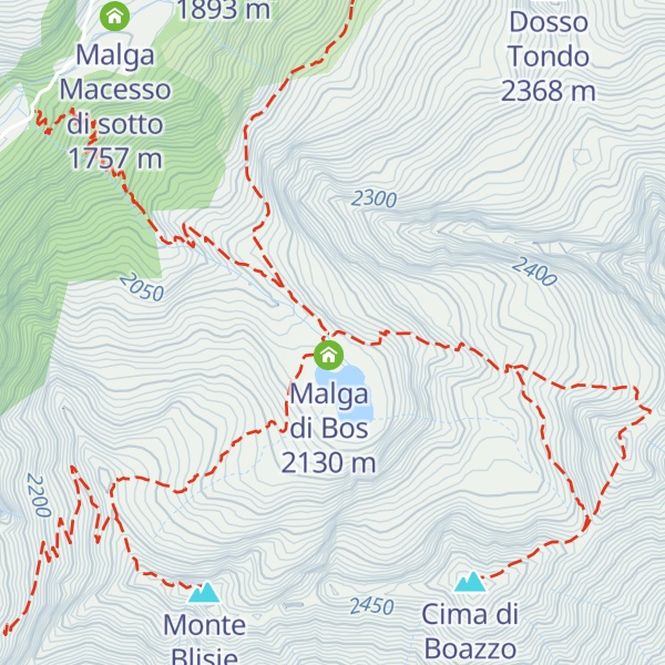Map of Bivacco Lago di Bos