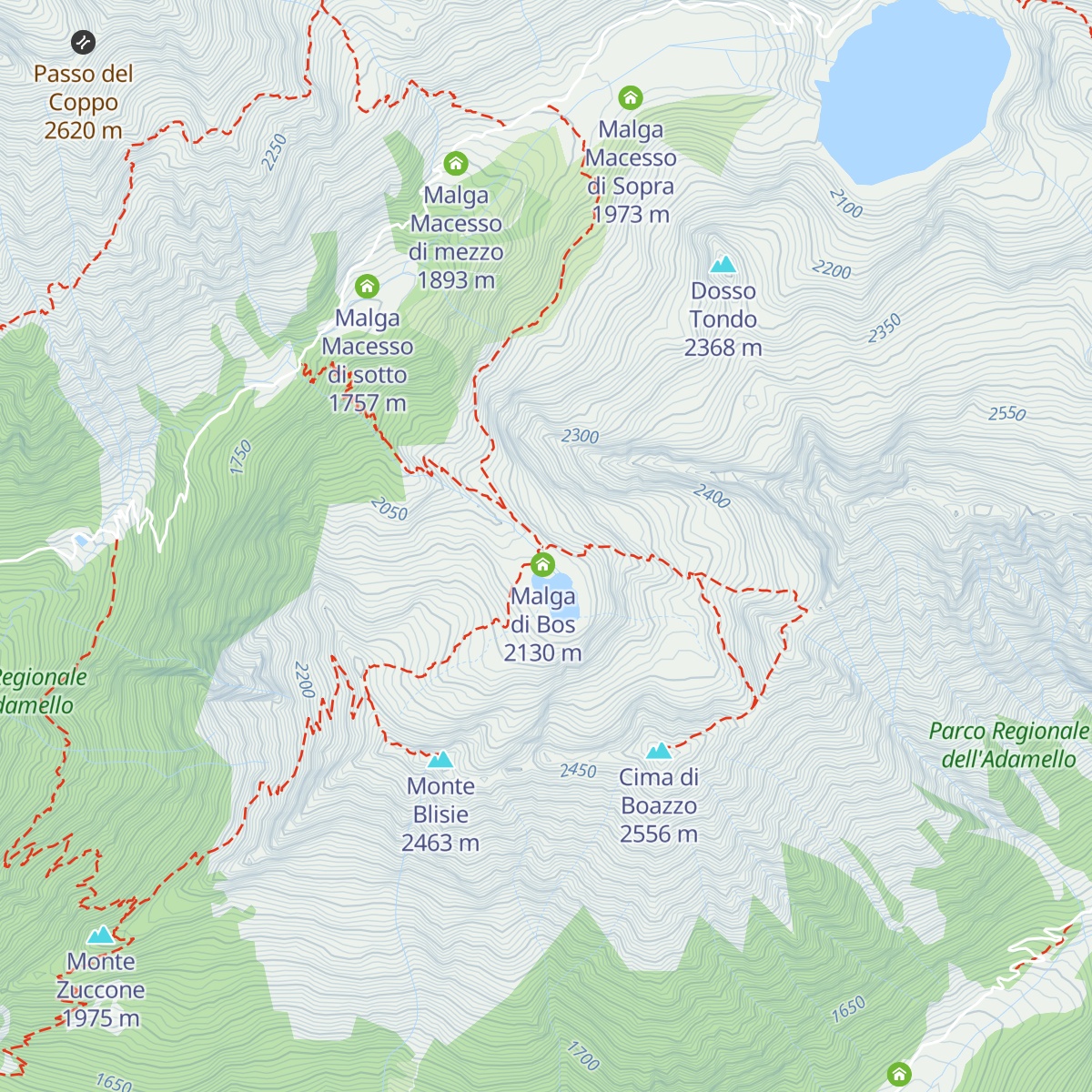 Bivacco Lago di Bos map