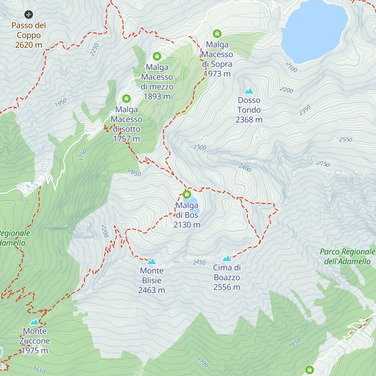 Bivacco Lago di Bos map