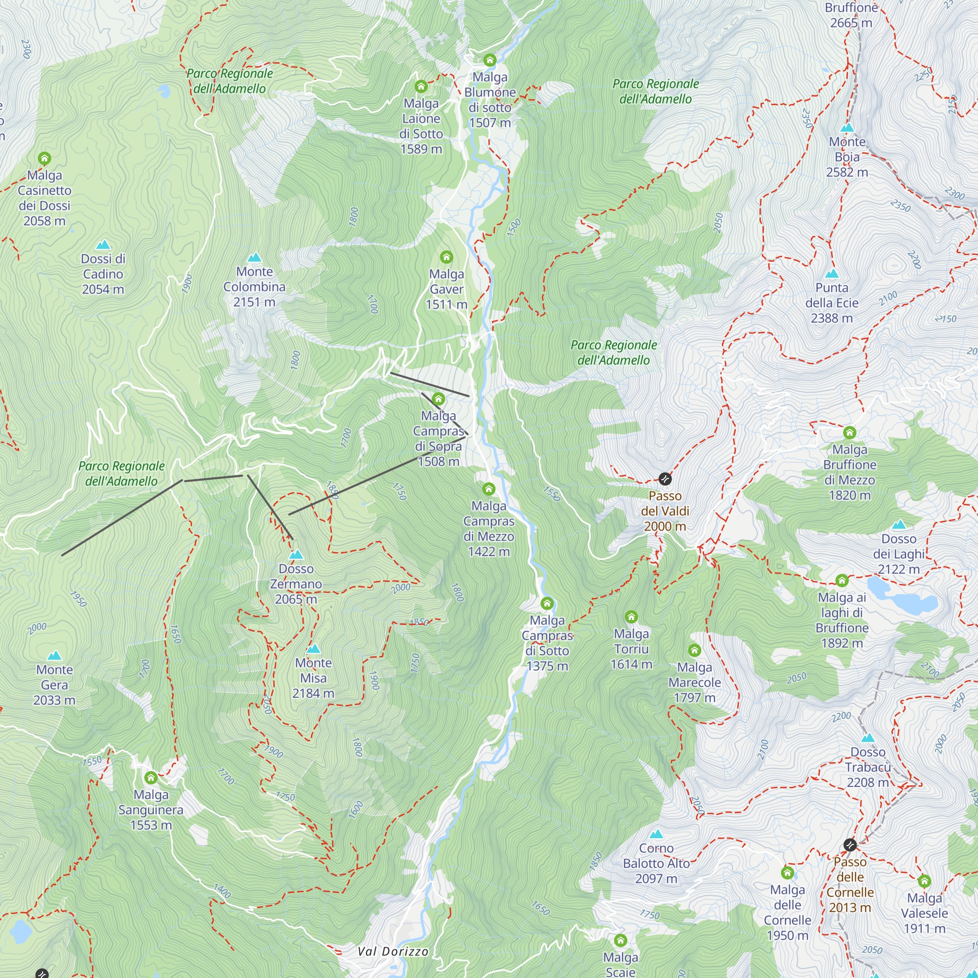 Malga Campras di Mezzo map