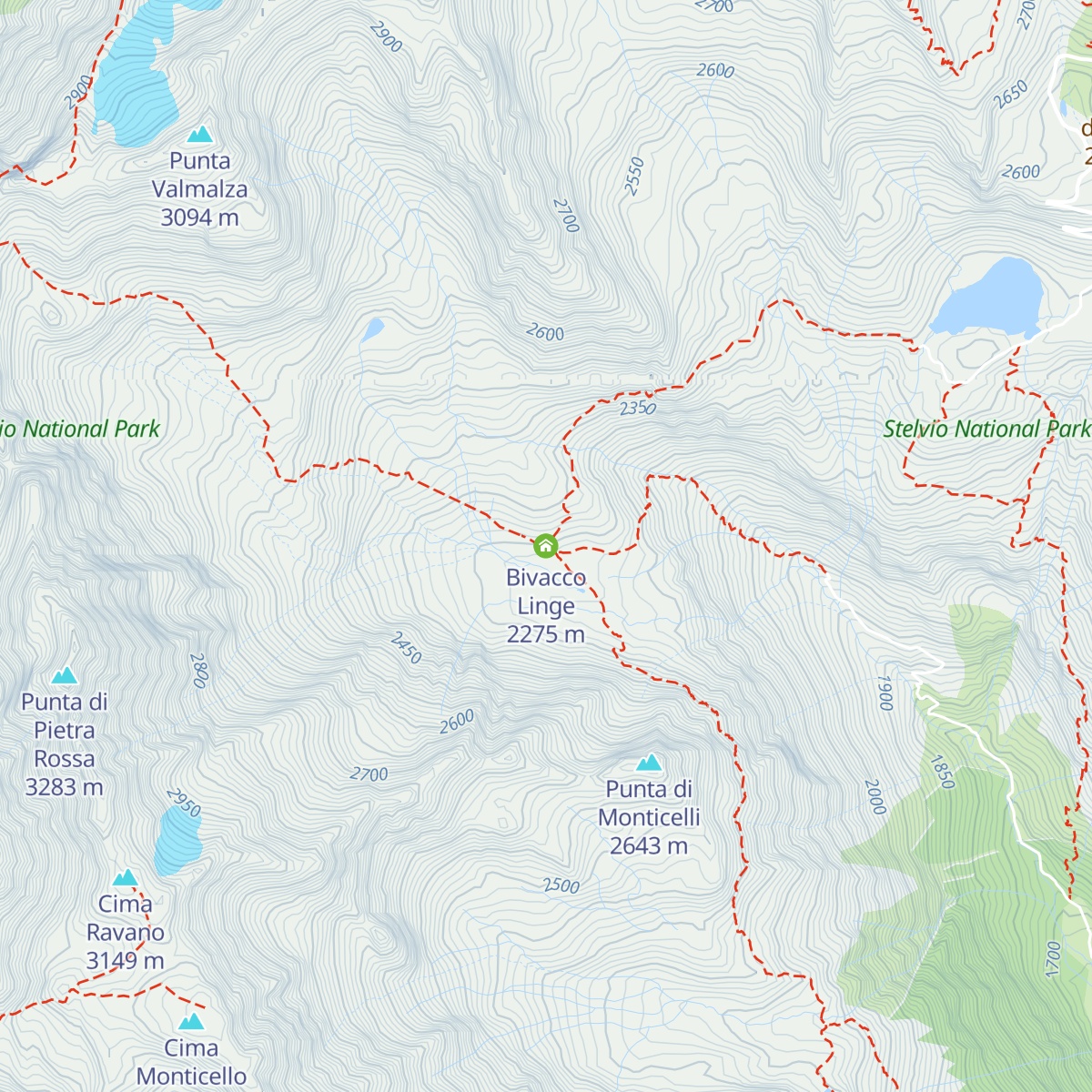 Bivacco Linge map