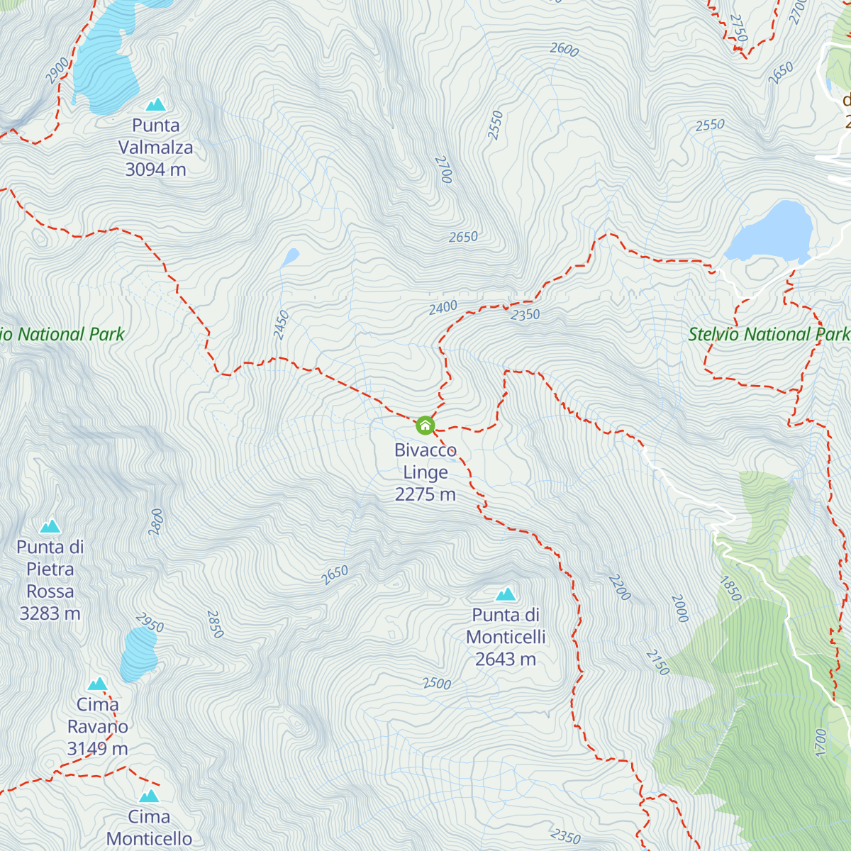 Bivacco Linge map