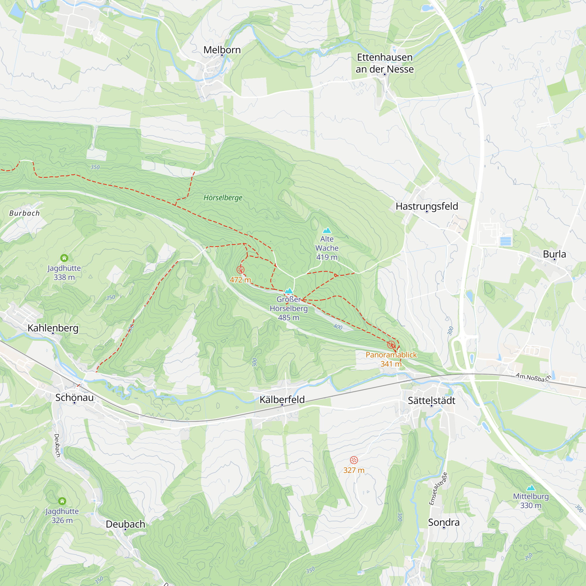 Berggasthaus Großer Hörselberg map