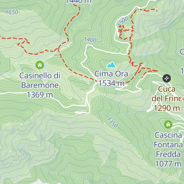 Map of Rifugio Rosa di Baremone
