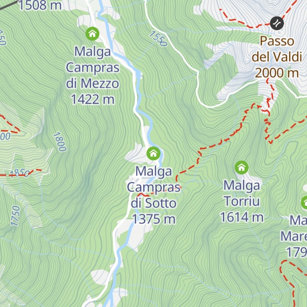 Map of Malga Campras di Sotto