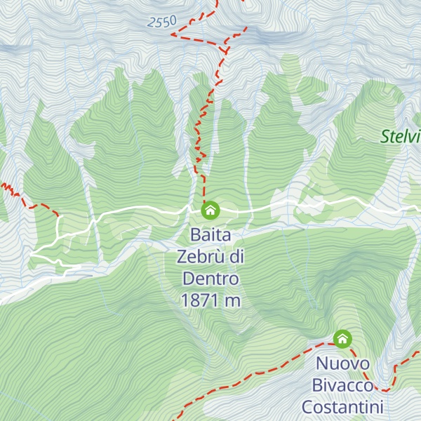 Map of Baita Zebrù di Dentro