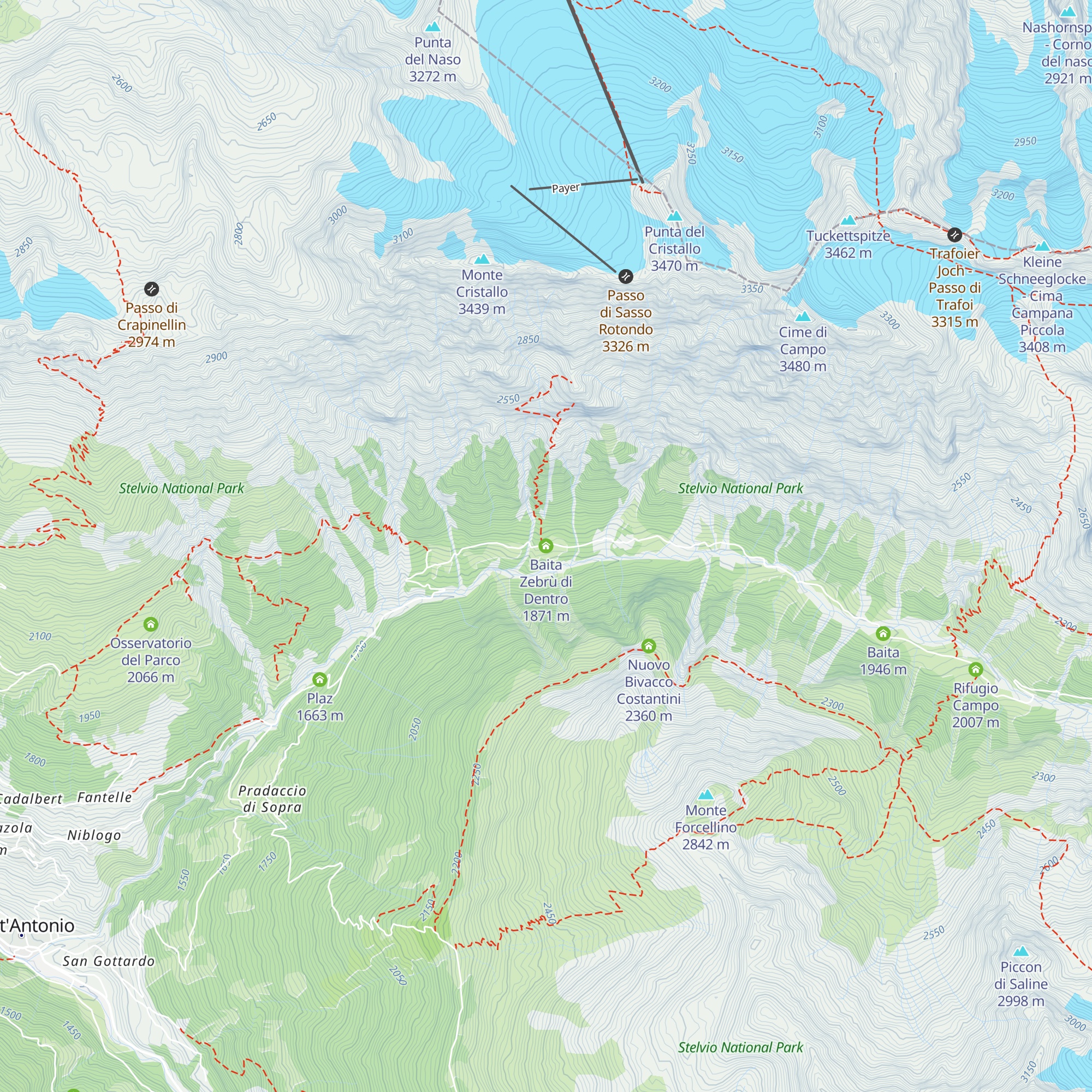 Baita Zebrù di Dentro map