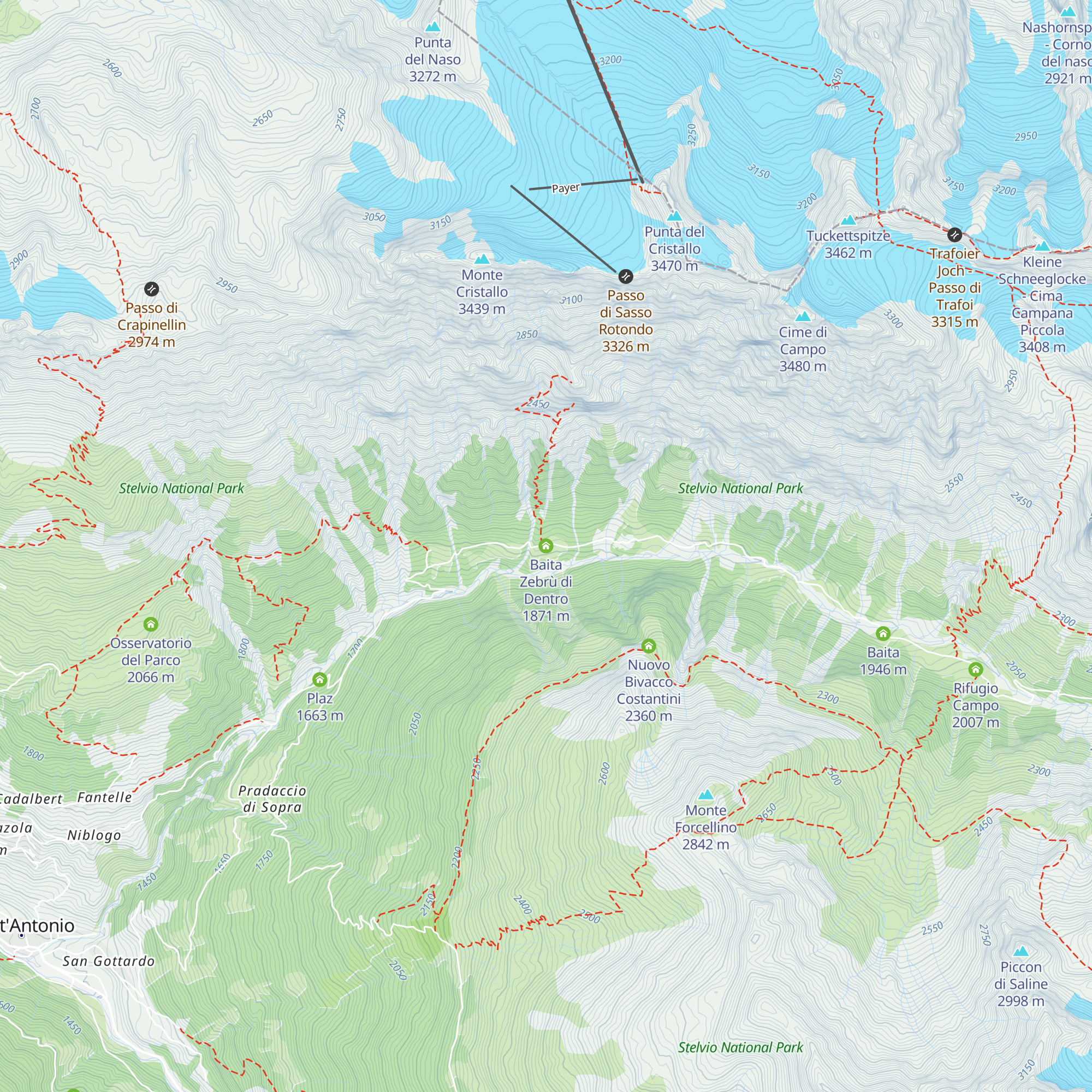 Baita Zebrù di Dentro map
