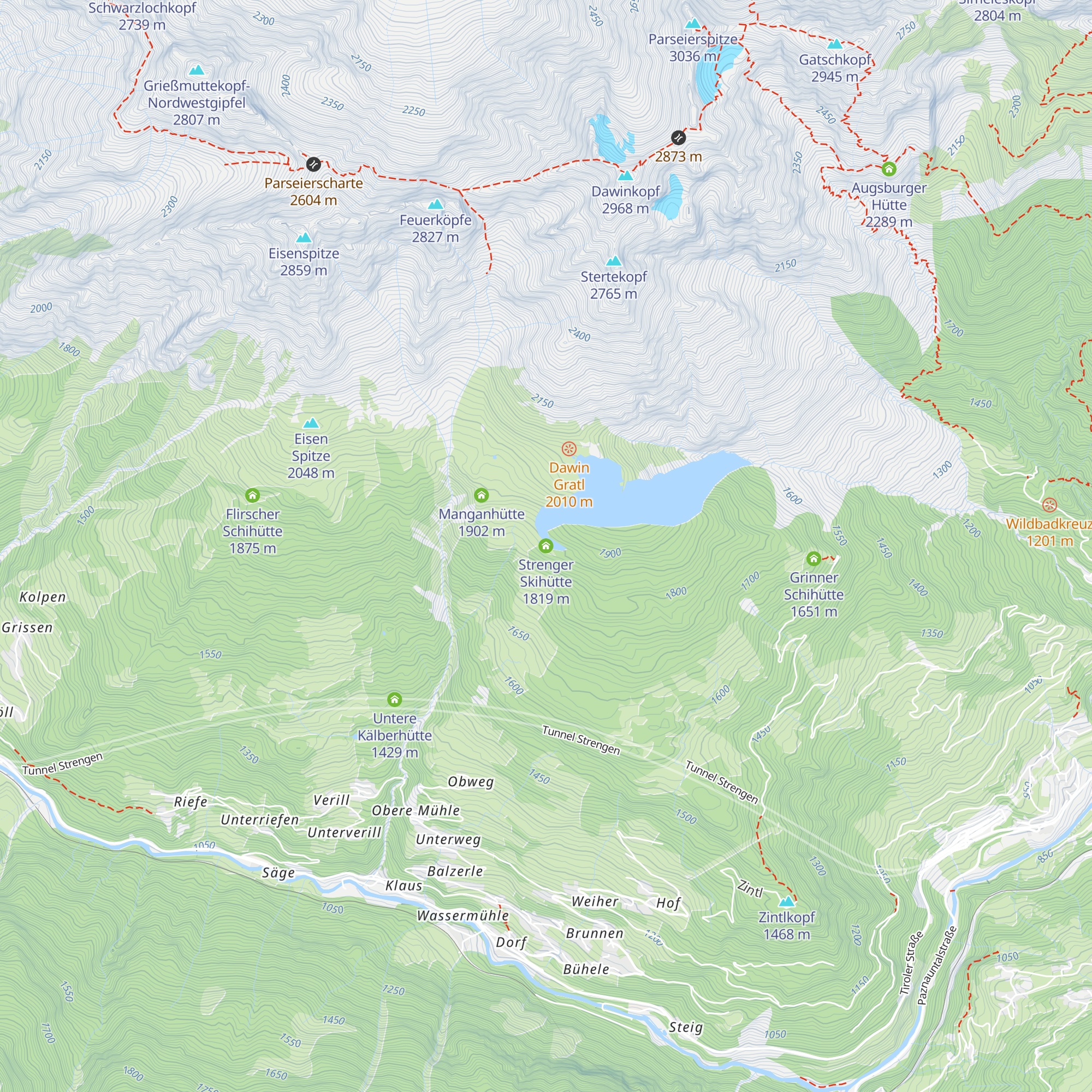 Strenger Skihütte map