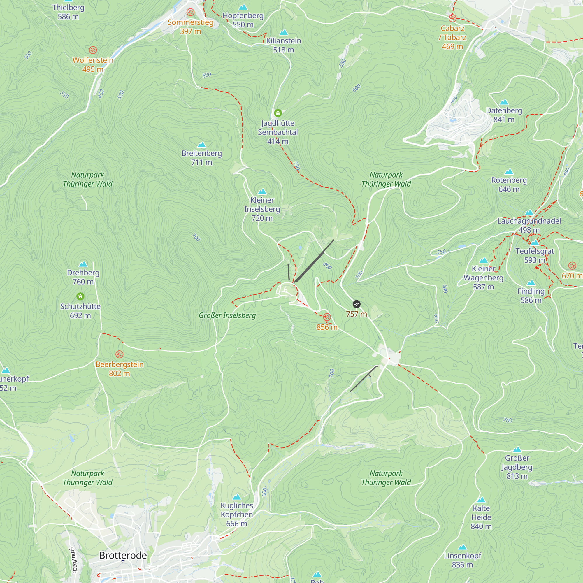 Aussichtsturm großer Inselsberg map