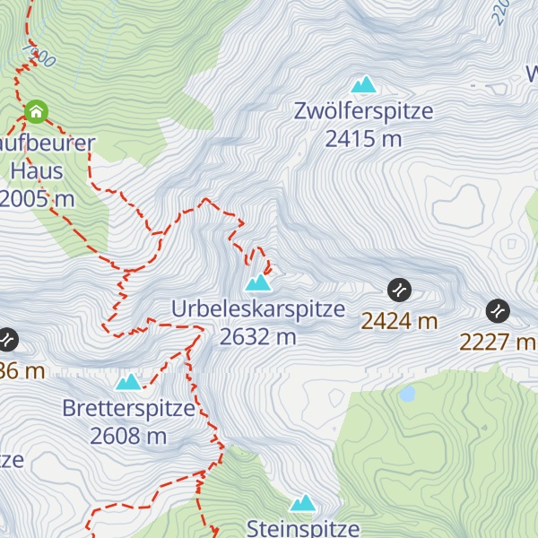 Map of Urbeleskarspitze Westgipfel