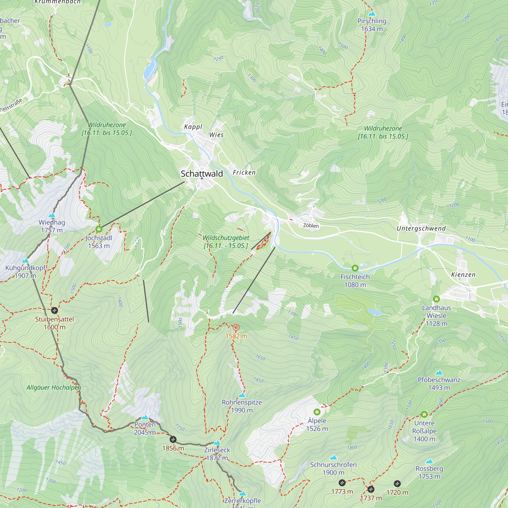 Augsburger Hütte map