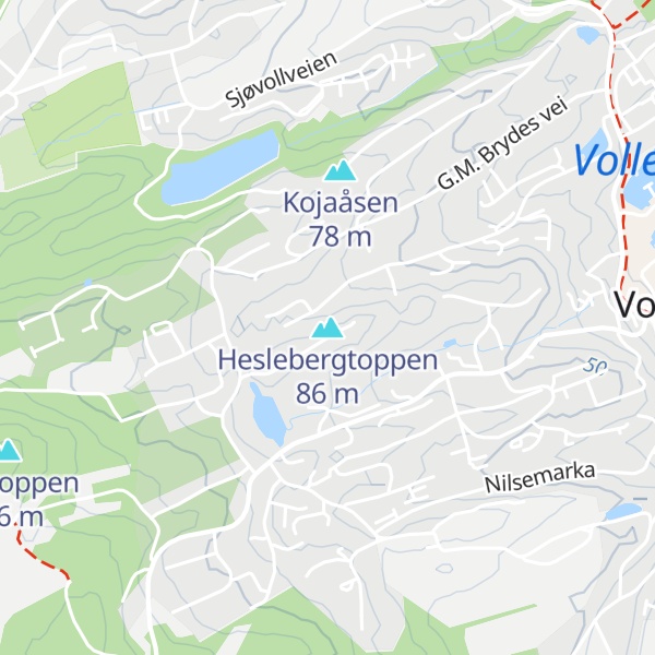 Map of Heslebergtoppen