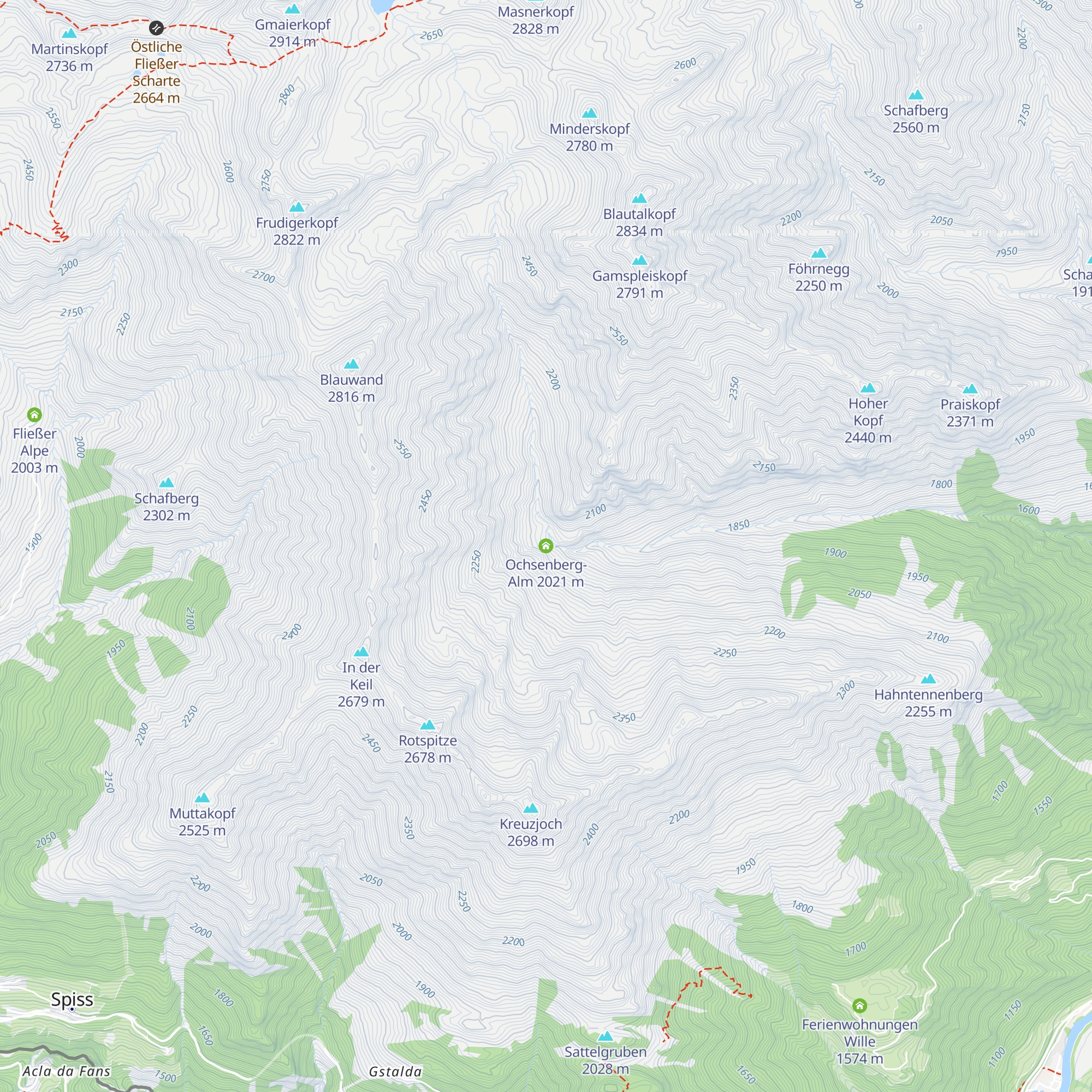 Ochsenberg-Alm map