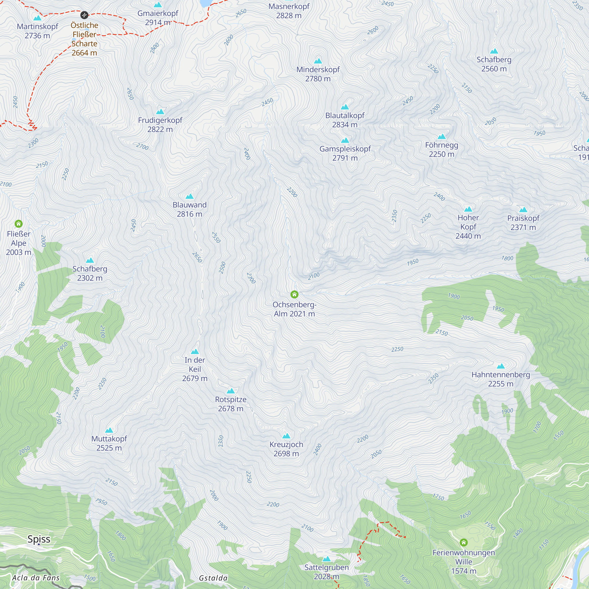 Ochsenberg-Alm map