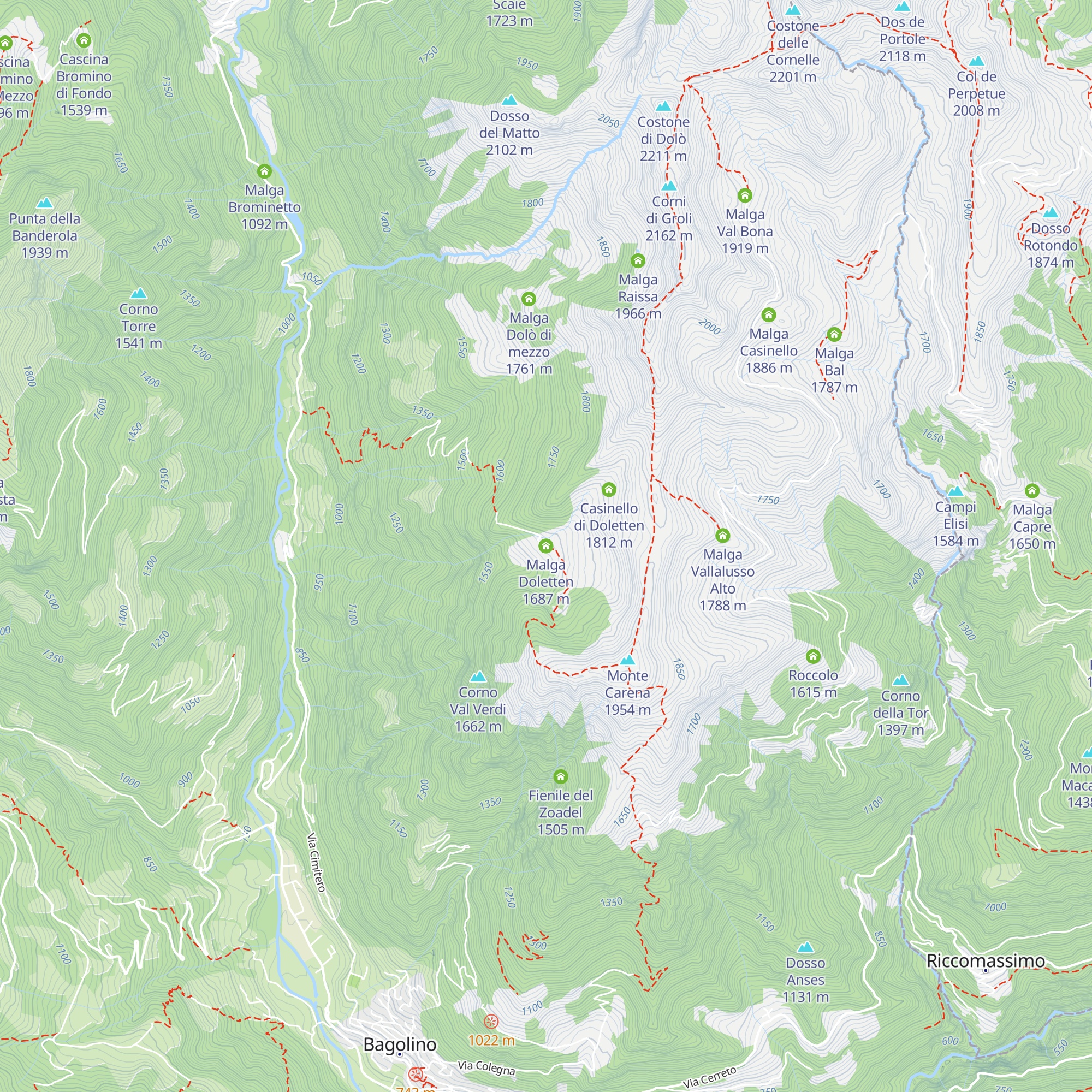 Malga Doletten map