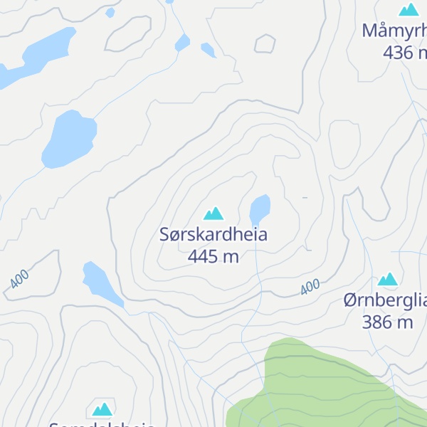 Map of Sørskardheia